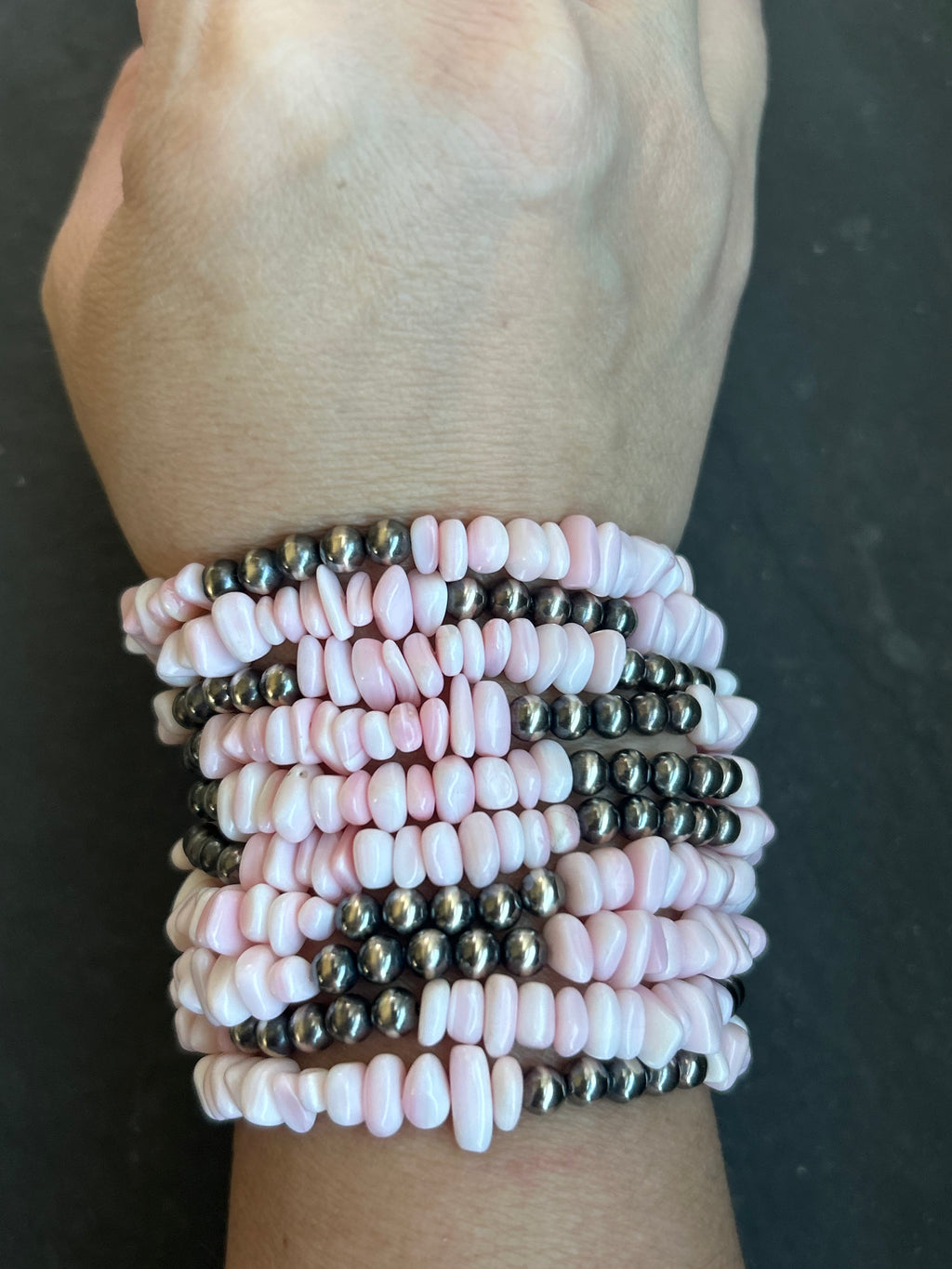 Pink Conch Stretchy Stacker Bracelet