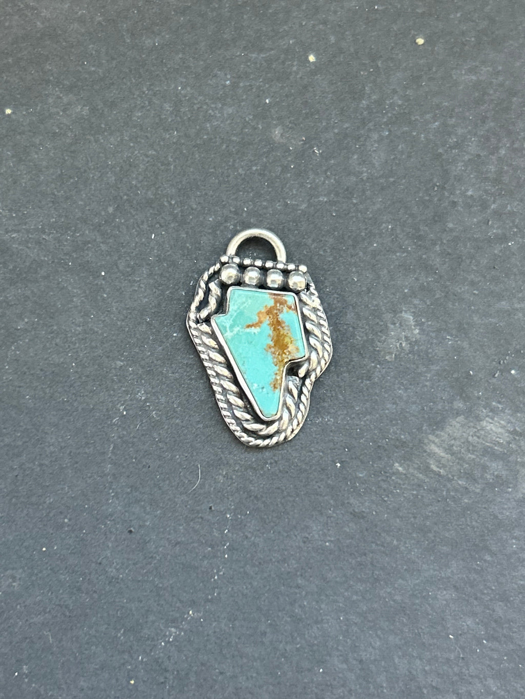 Kingman Turquoise Mini Lightning Bolt Charm