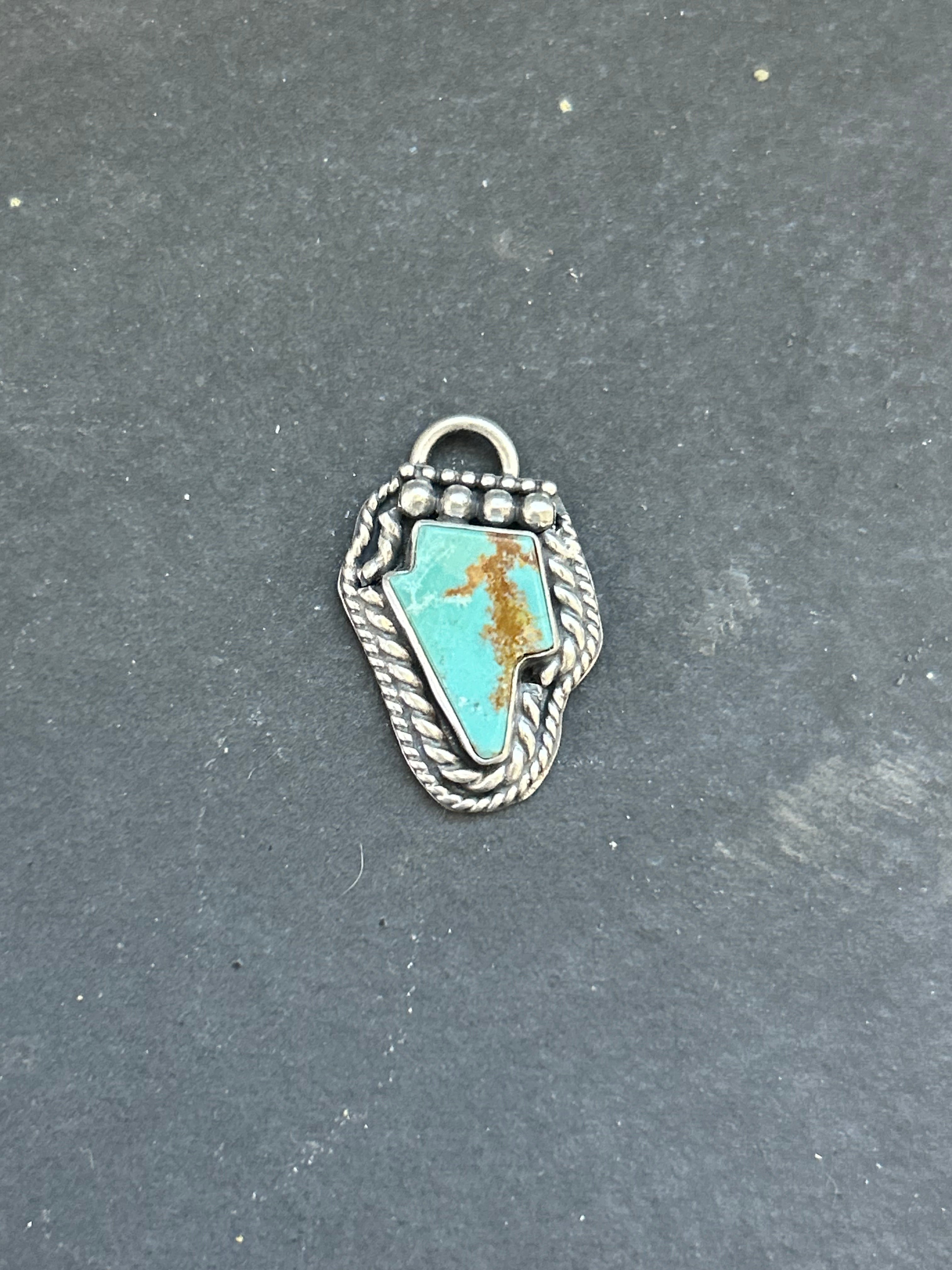 Kingman Turquoise Mini Lightning Bolt Charm