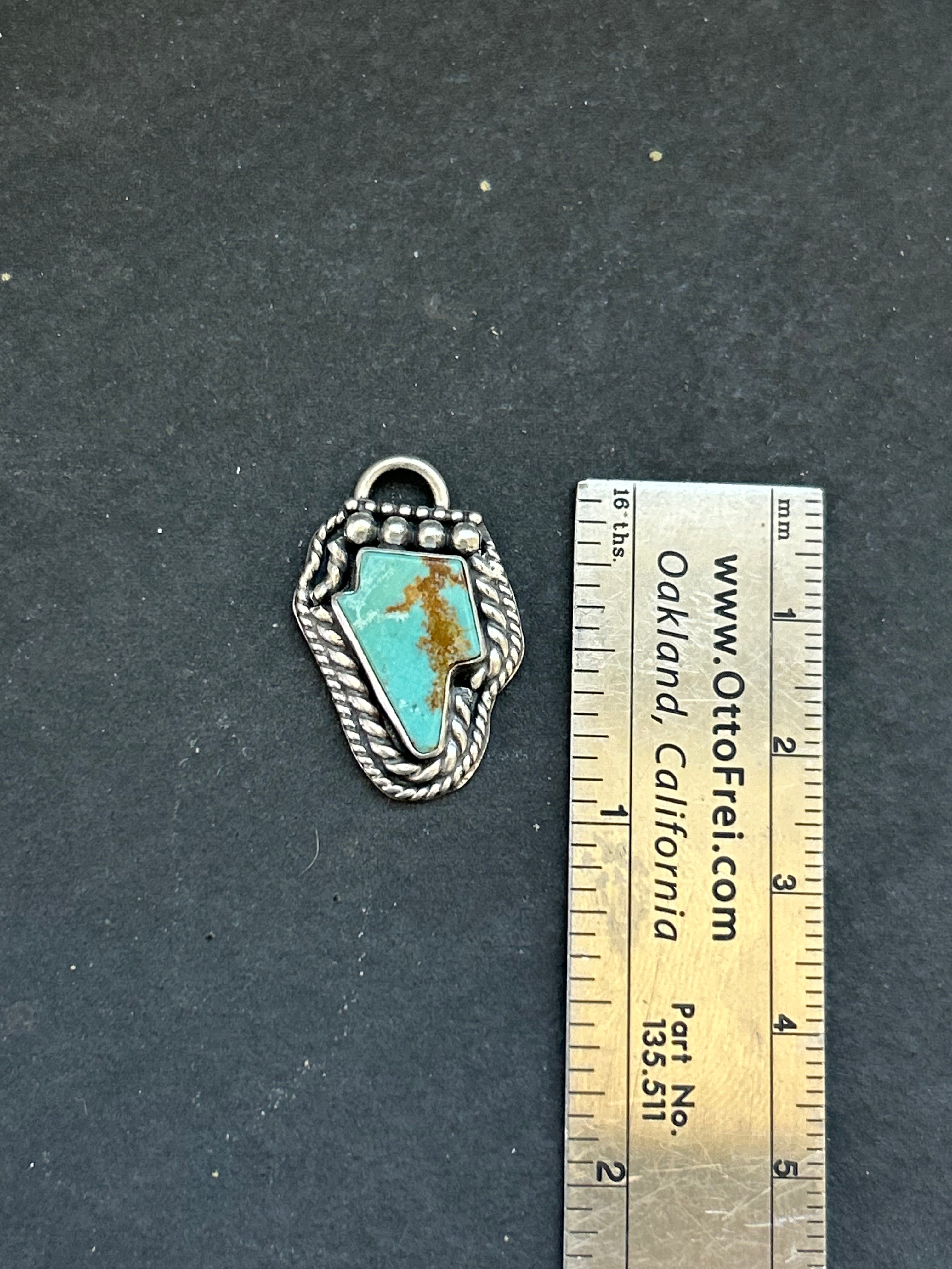 Kingman Turquoise Mini Lightning Bolt Charm