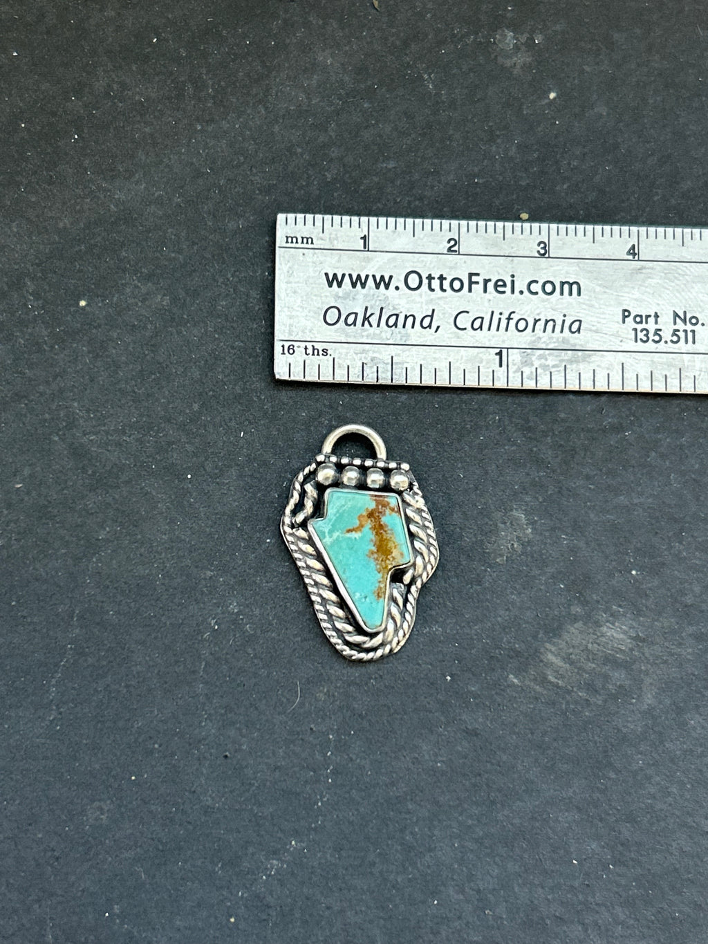 Kingman Turquoise Mini Lightning Bolt Charm