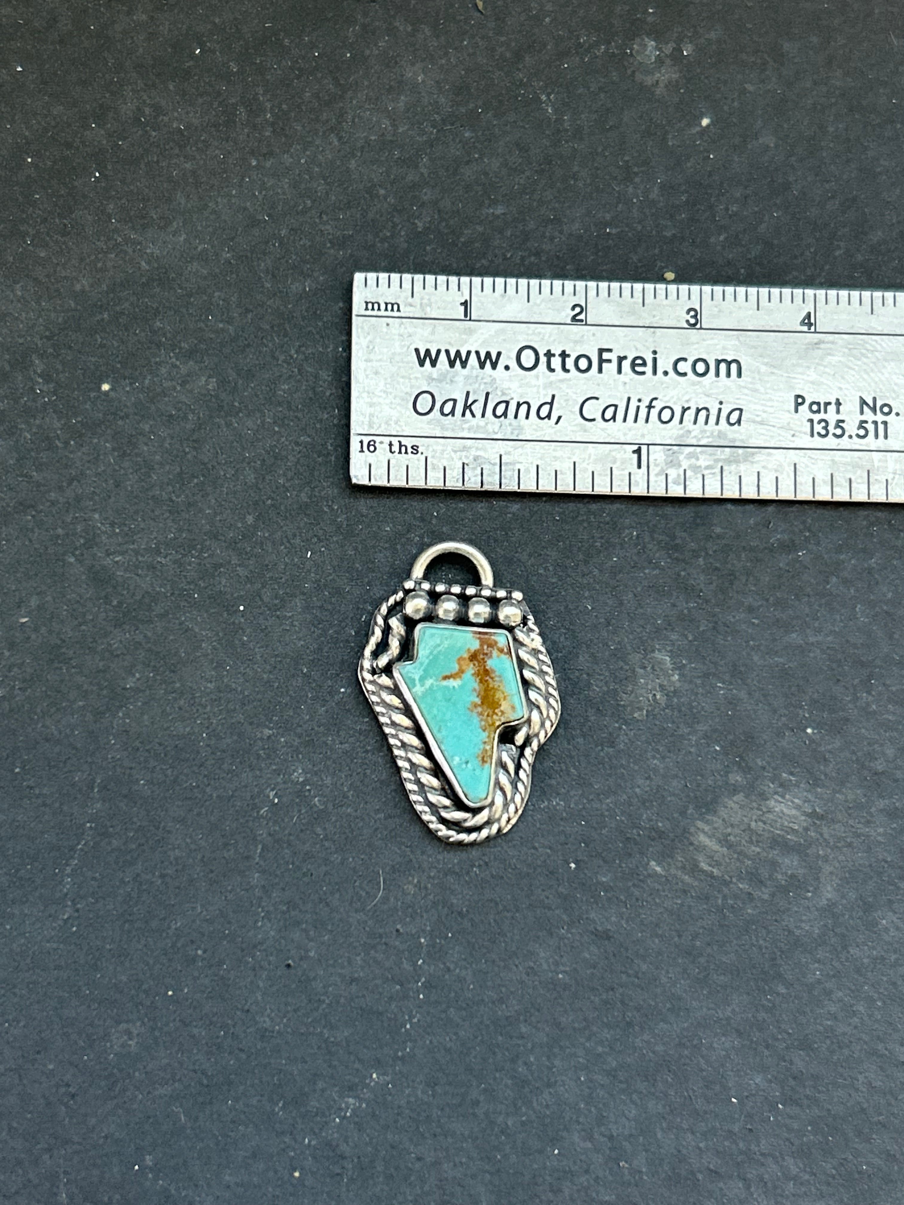 Kingman Turquoise Mini Lightning Bolt Charm