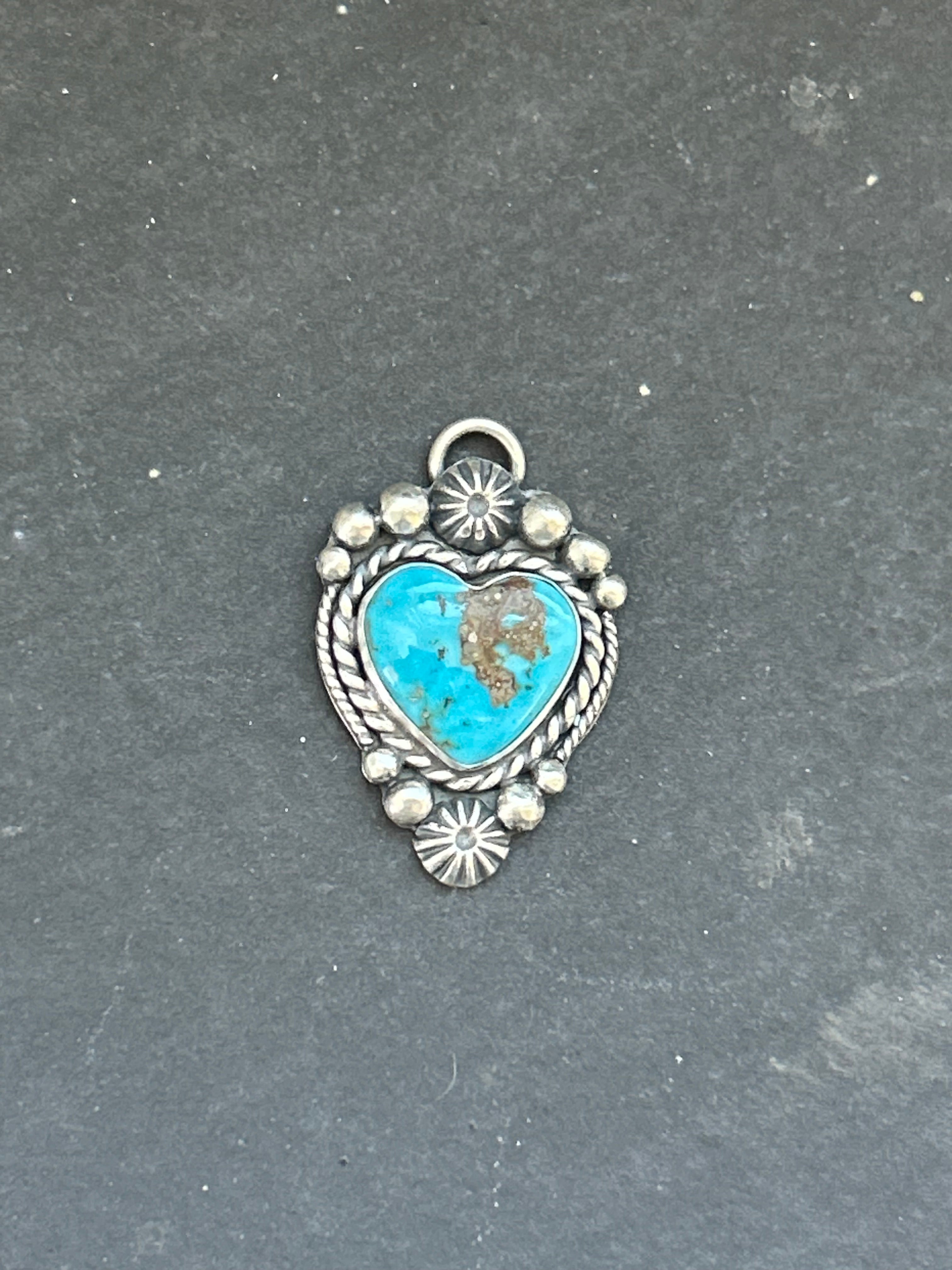 Lone Peak Turquoise Heart Charm