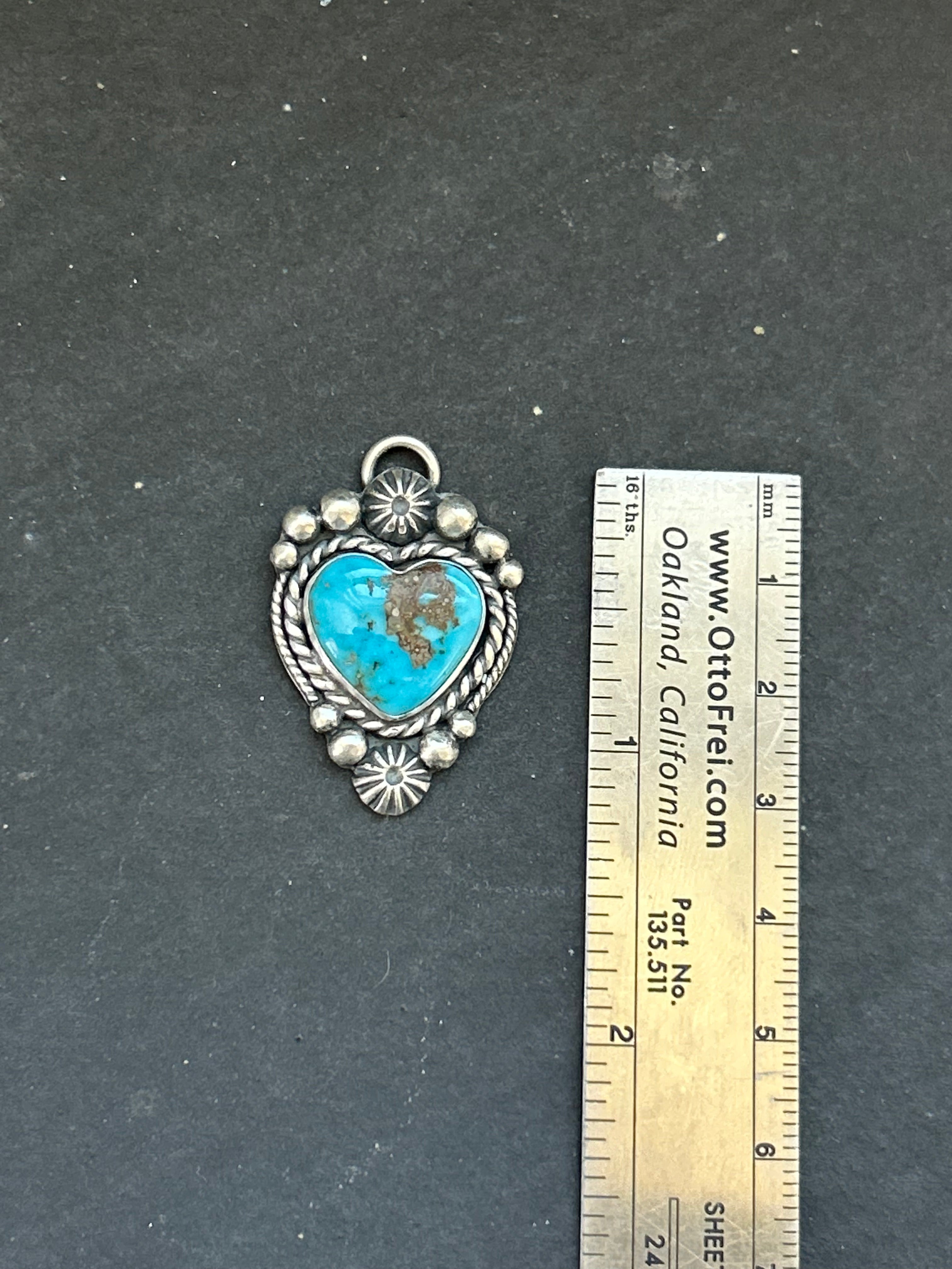 Lone Peak Turquoise Heart Charm