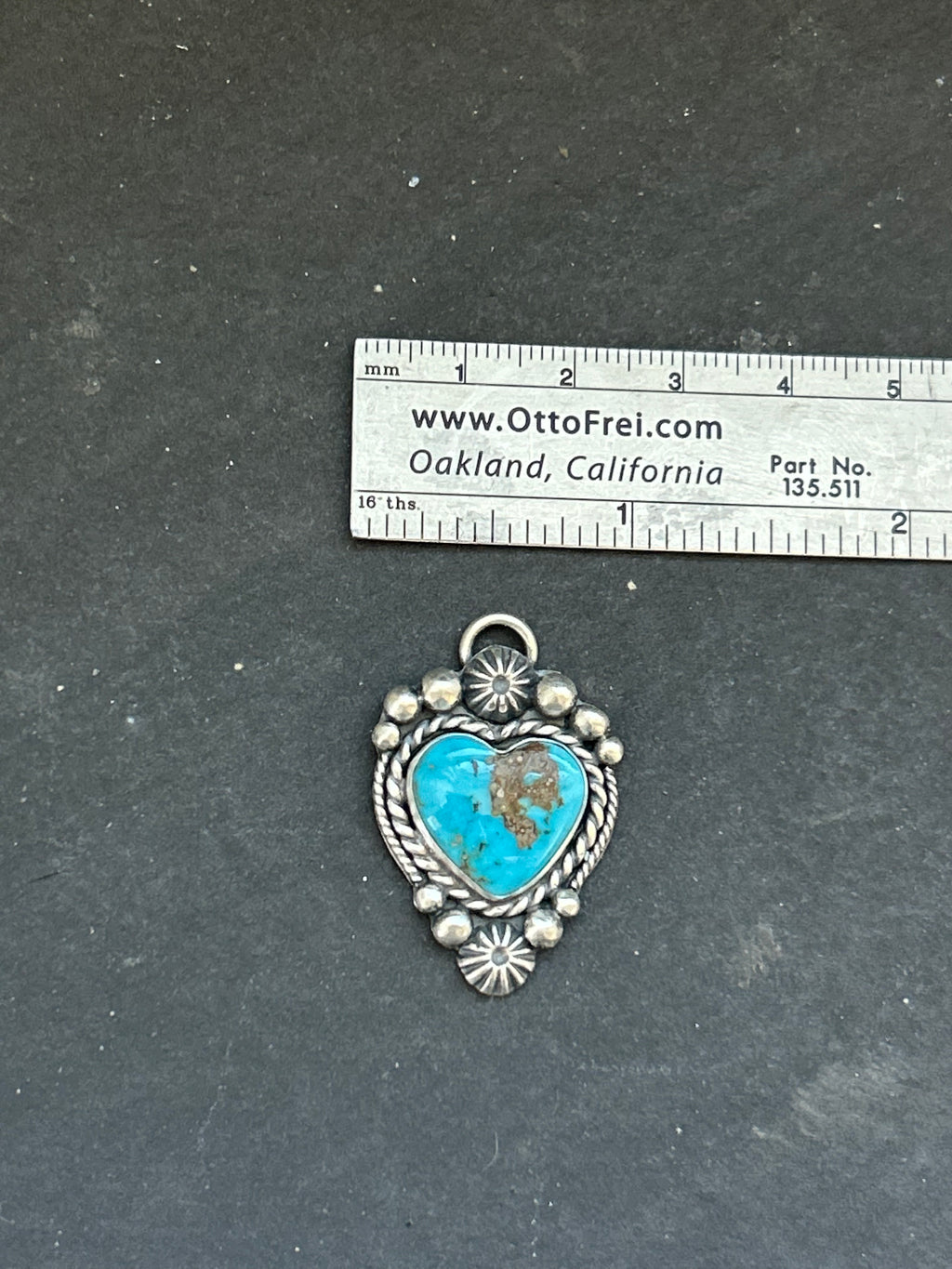 Lone Peak Turquoise Heart Charm