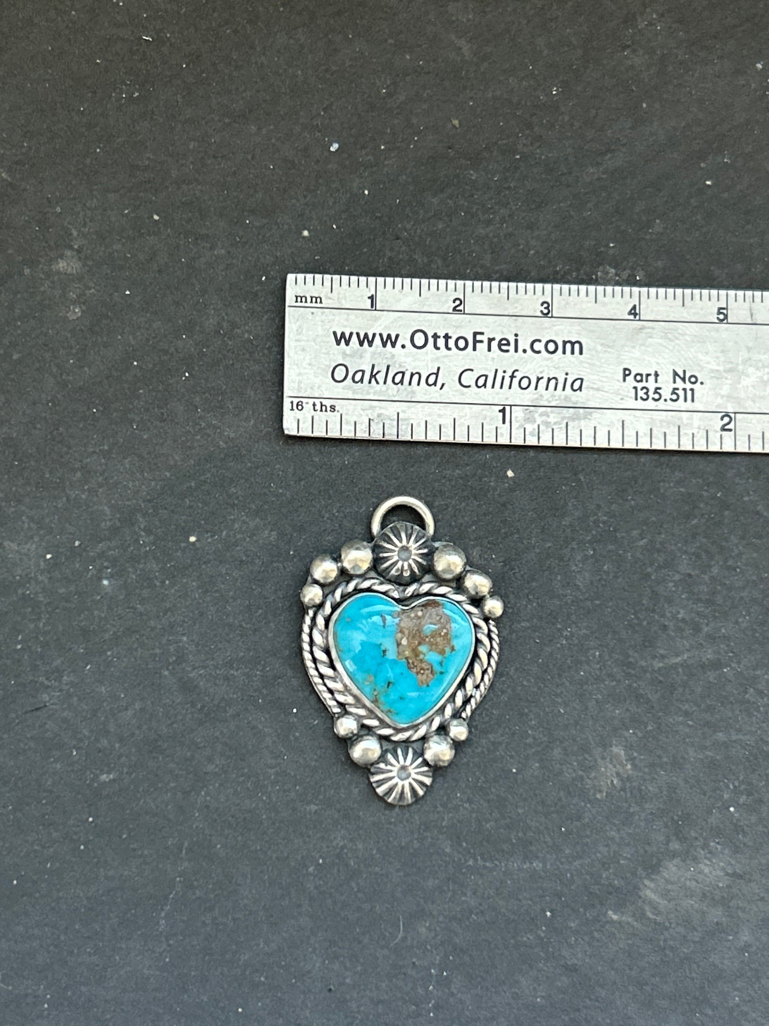 Lone Peak Turquoise Heart Charm