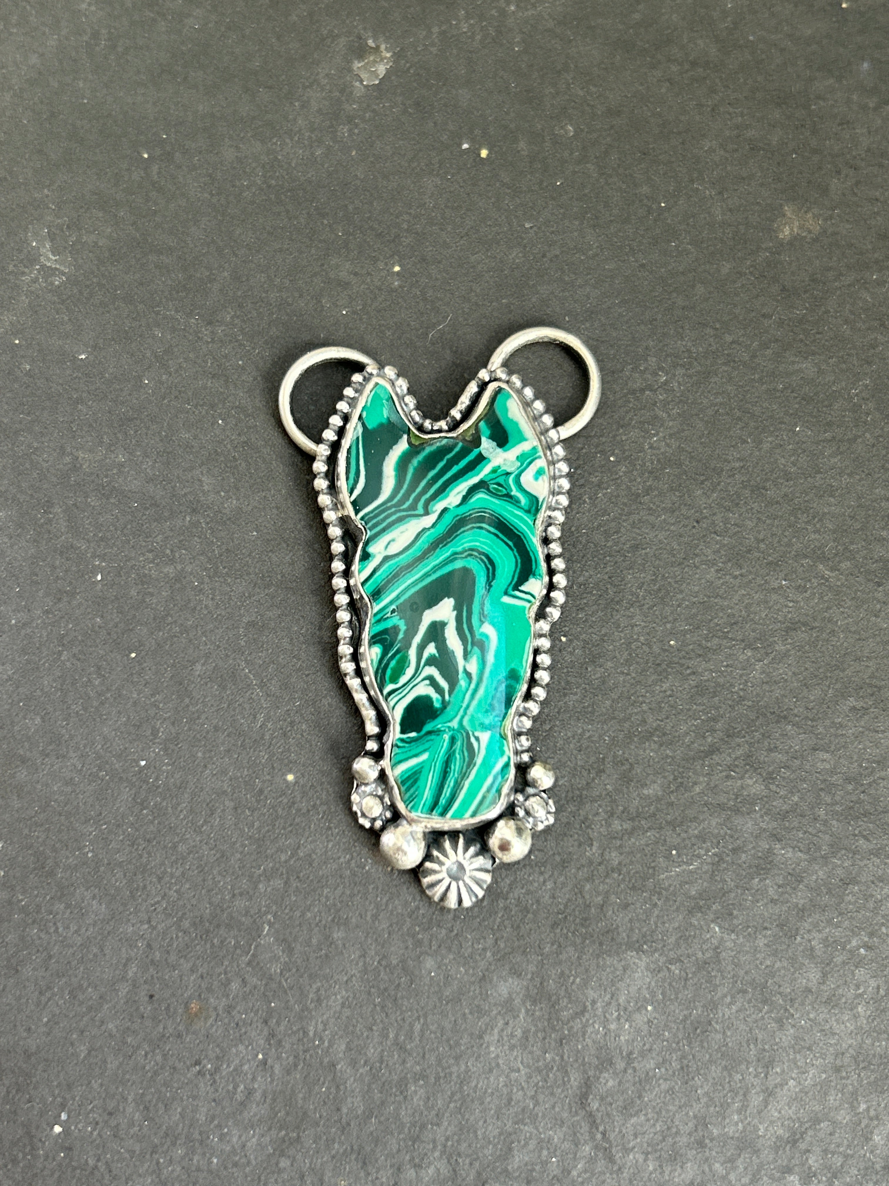 Malachite Horse Head Twilly Slide