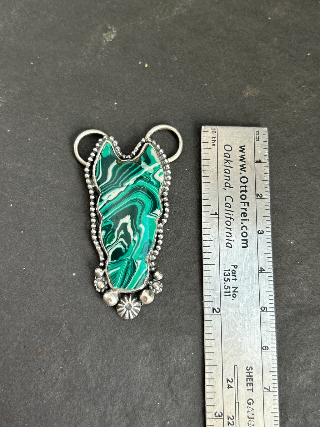 Malachite Horse Head Twilly Slide