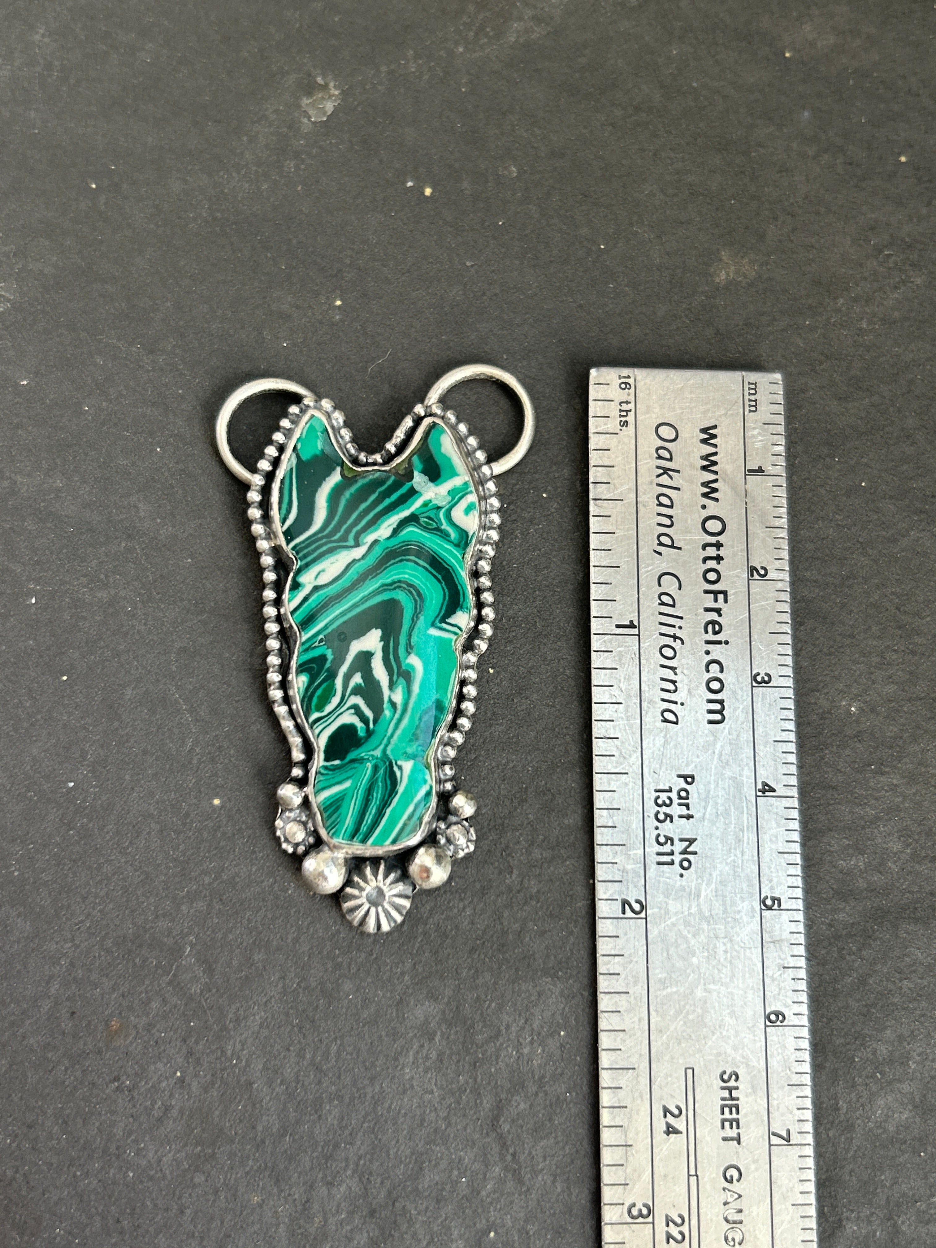 Malachite Horse Head Twilly Slide