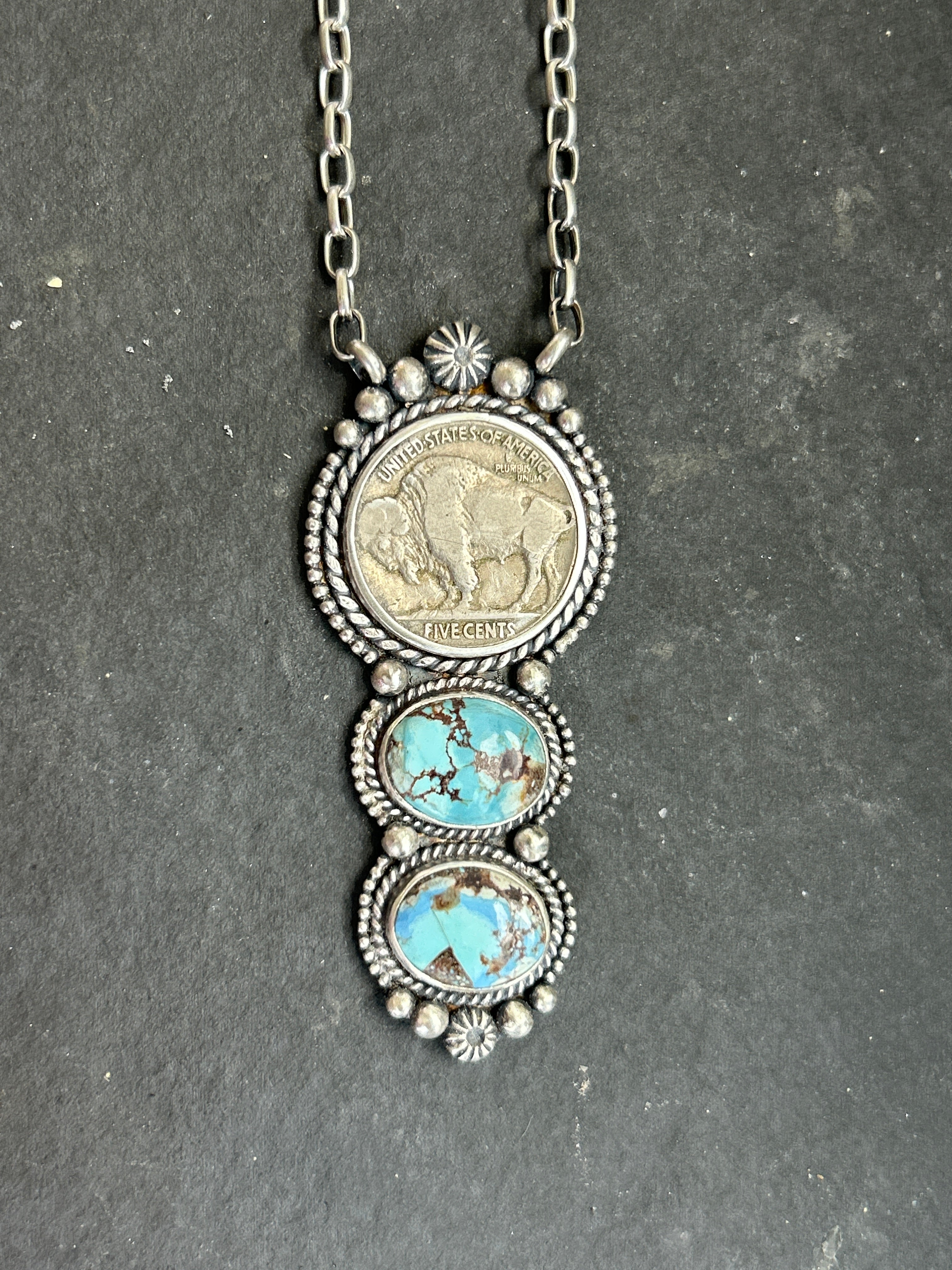 Golden Hill + Buffalo Nickel Graduated Fixed Chain Necklace