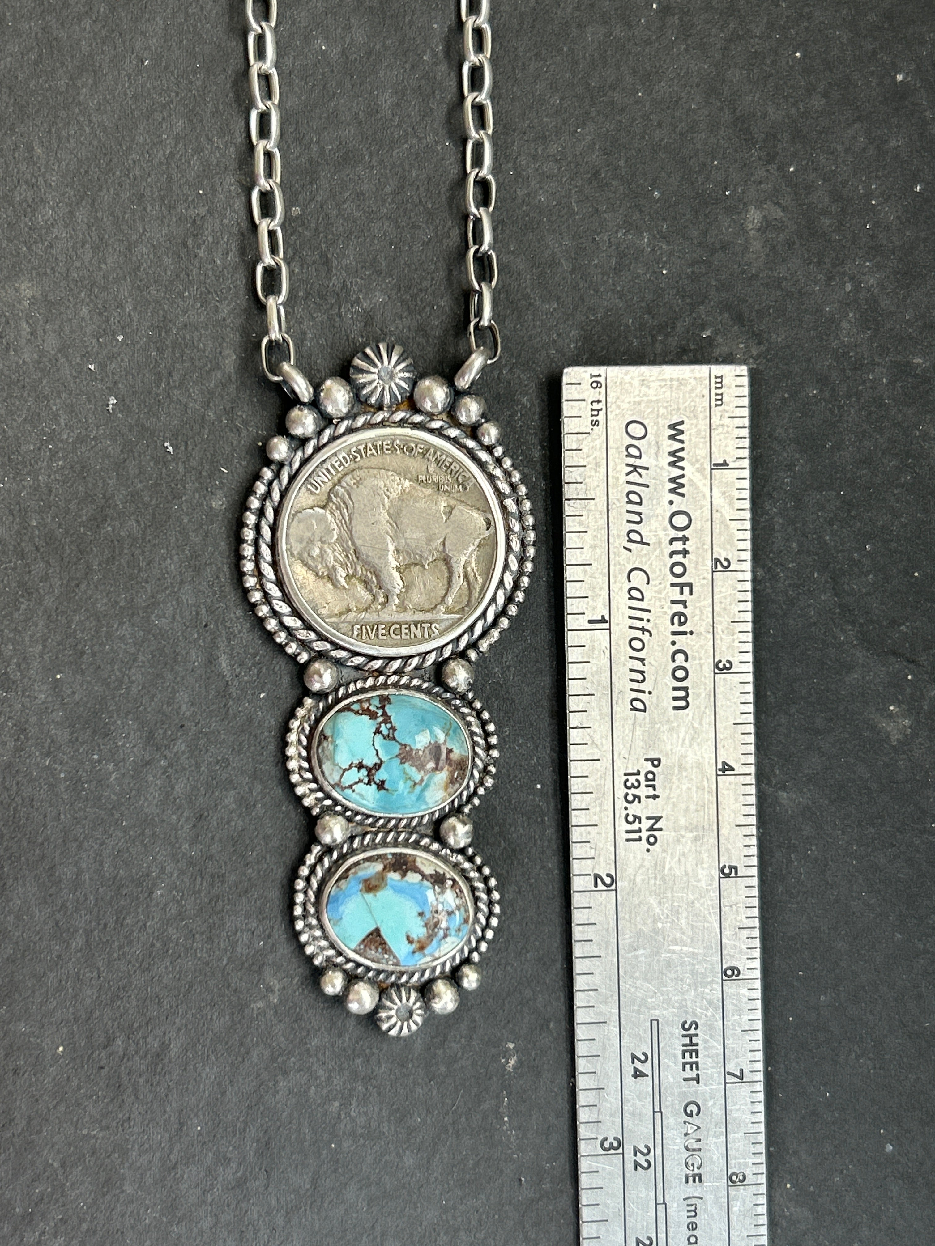 Golden Hill + Buffalo Nickel Graduated Fixed Chain Necklace