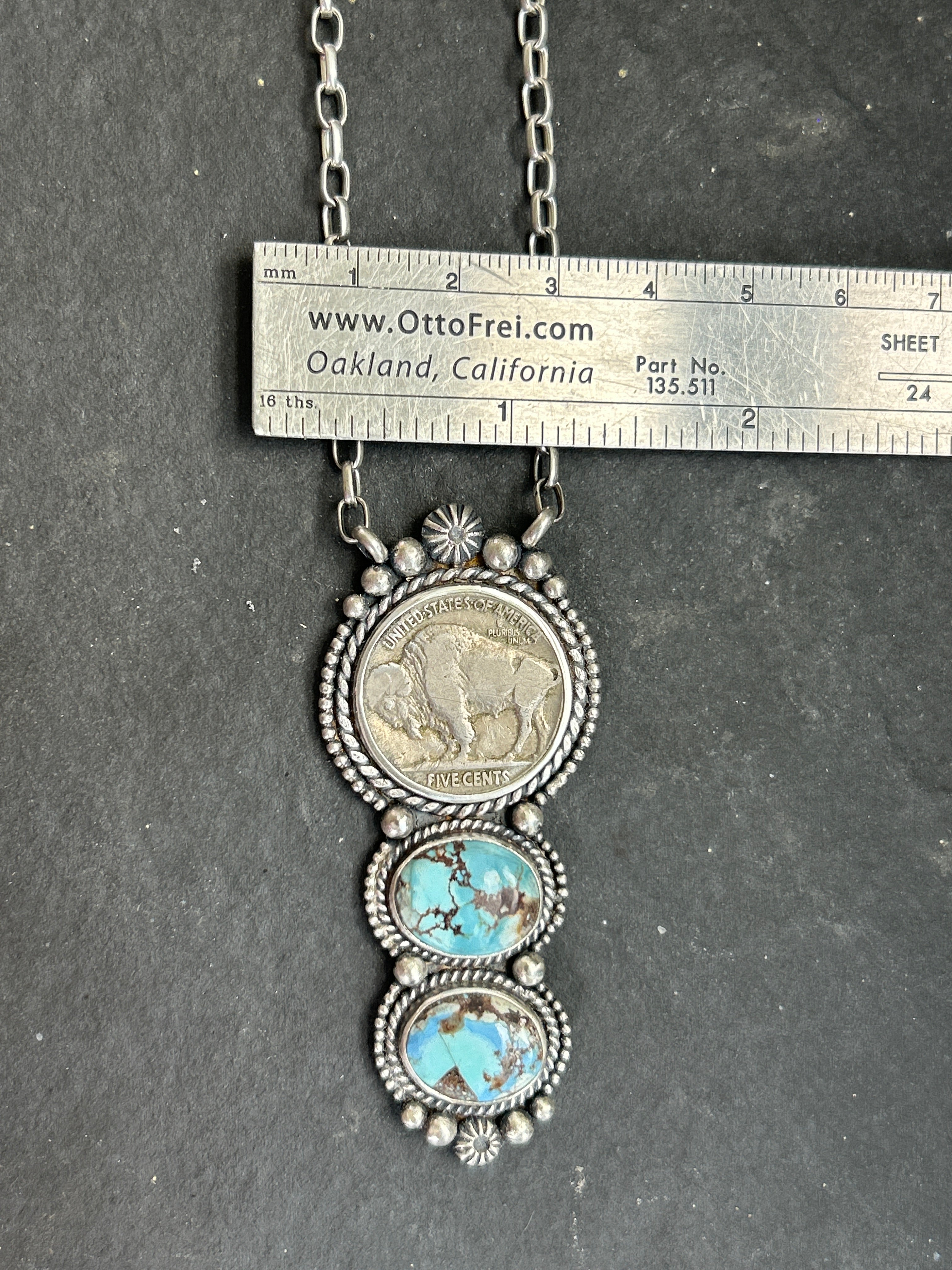 Golden Hill + Buffalo Nickel Graduated Fixed Chain Necklace