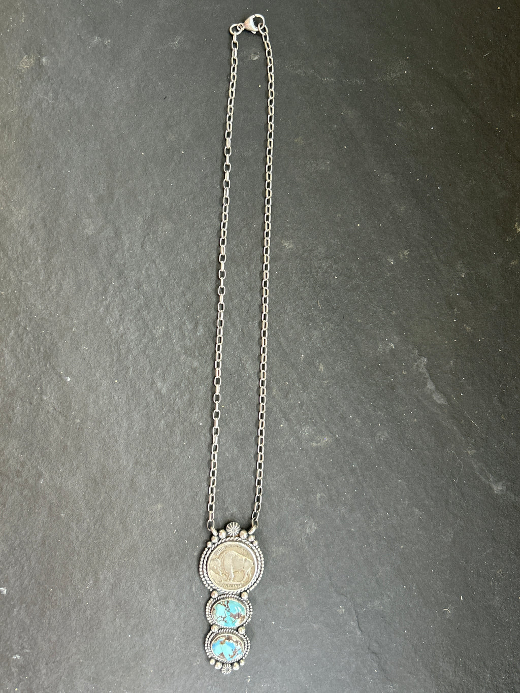 Golden Hill + Buffalo Nickel Graduated Fixed Chain Necklace