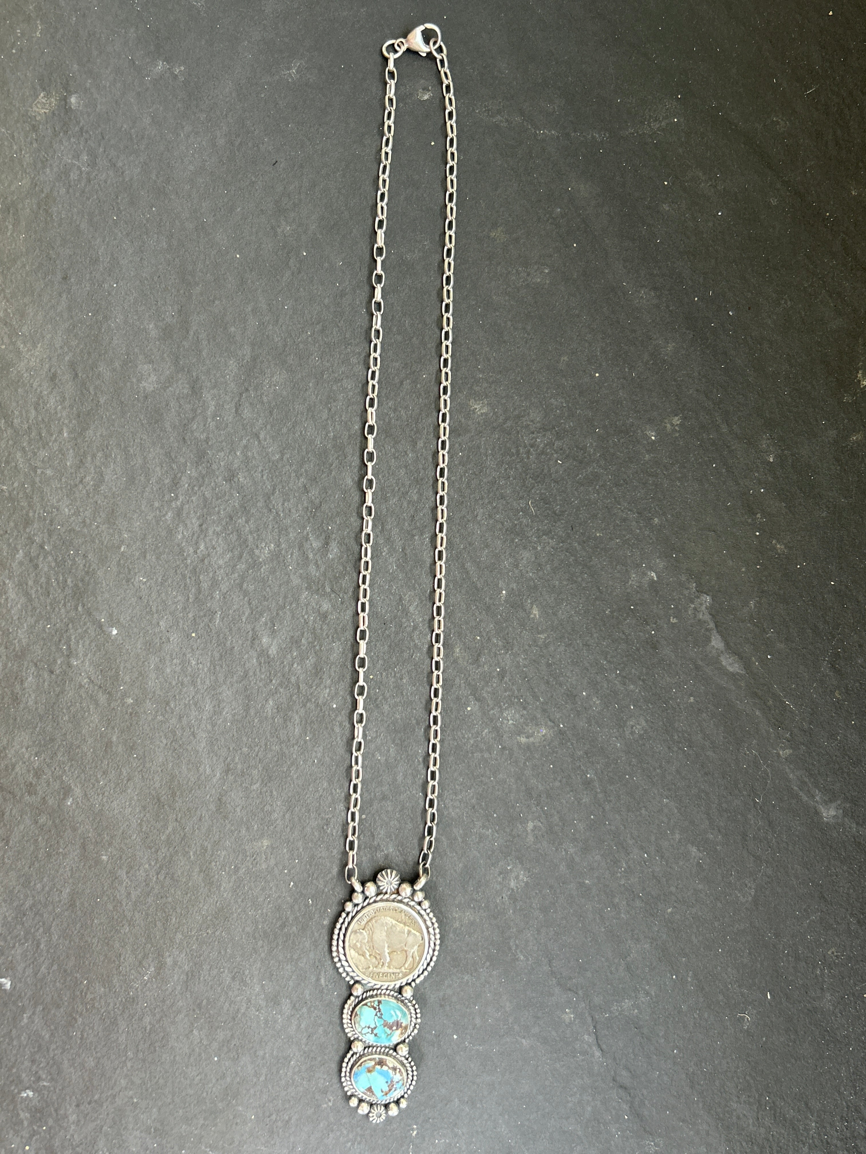 Golden Hill + Buffalo Nickel Graduated Fixed Chain Necklace
