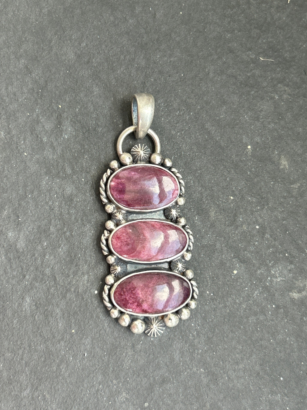 Purple Spiny Oyster Drop Bar Pendant