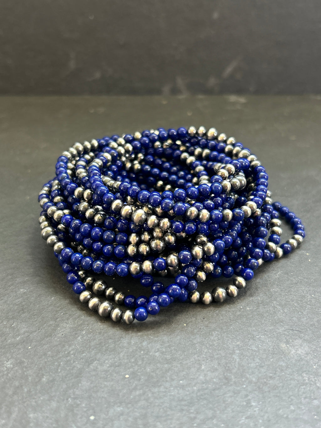 Lapis Lazuli Stretchy Stacker Bracelet Style #1