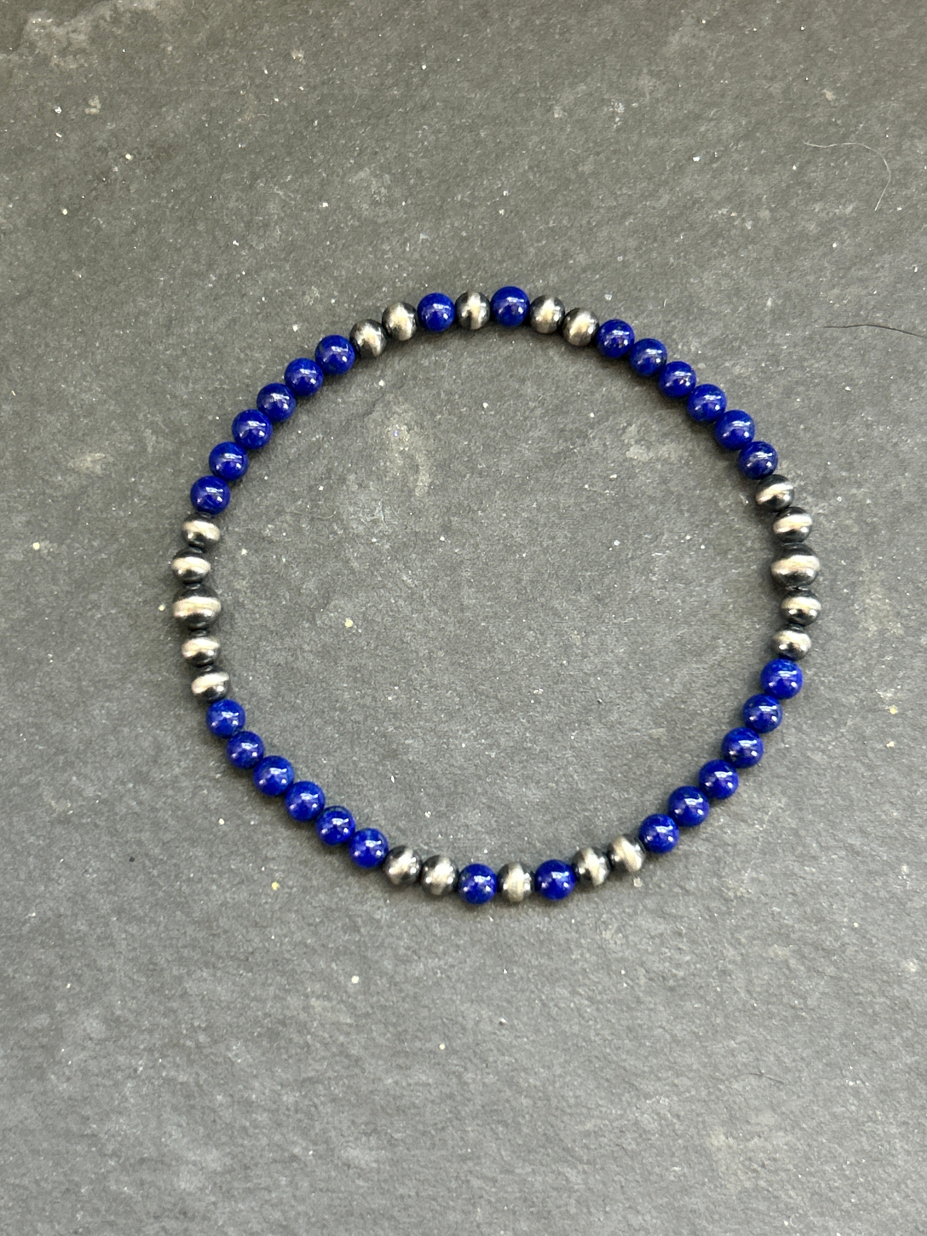 Lapis Lazuli Stretchy Stacker Bracelet Style #1