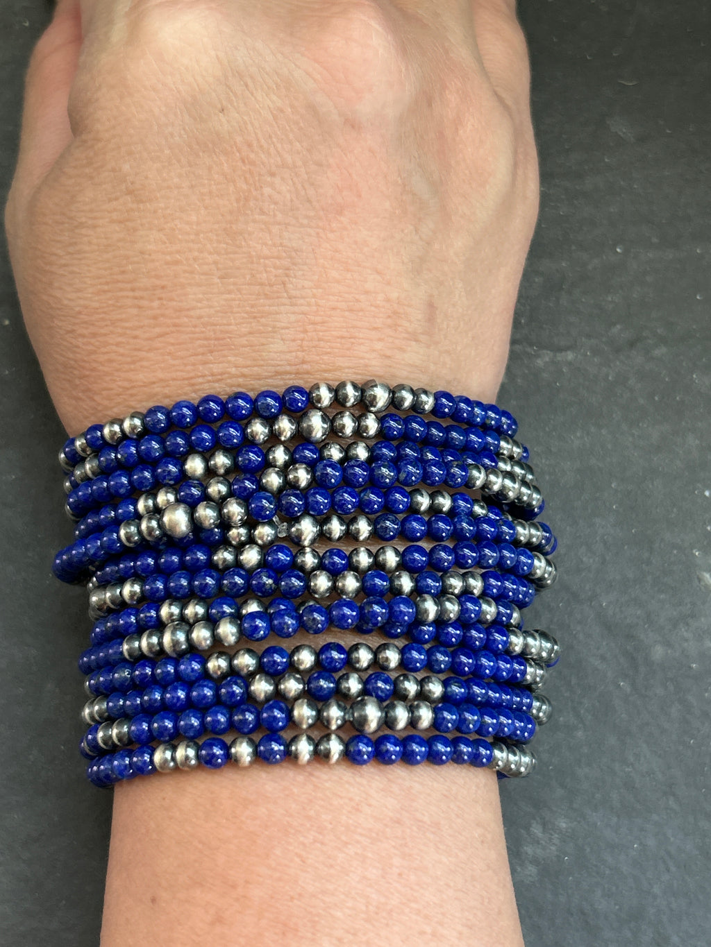 Lapis Lazuli Stretchy Stacker Bracelet Style #1