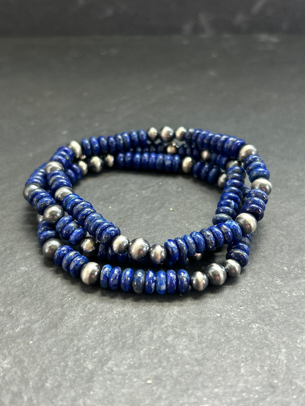 Lapis Lazuli Stretchy Stacker Bracelet Style #1