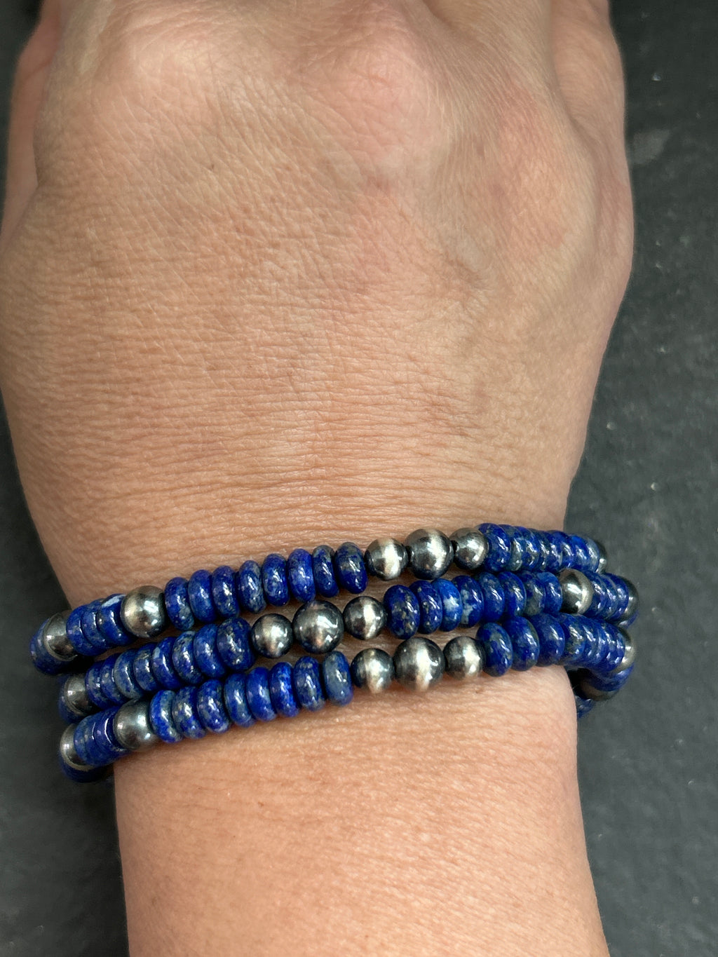Lapis Lazuli Stretchy Stacker Bracelet Style #1
