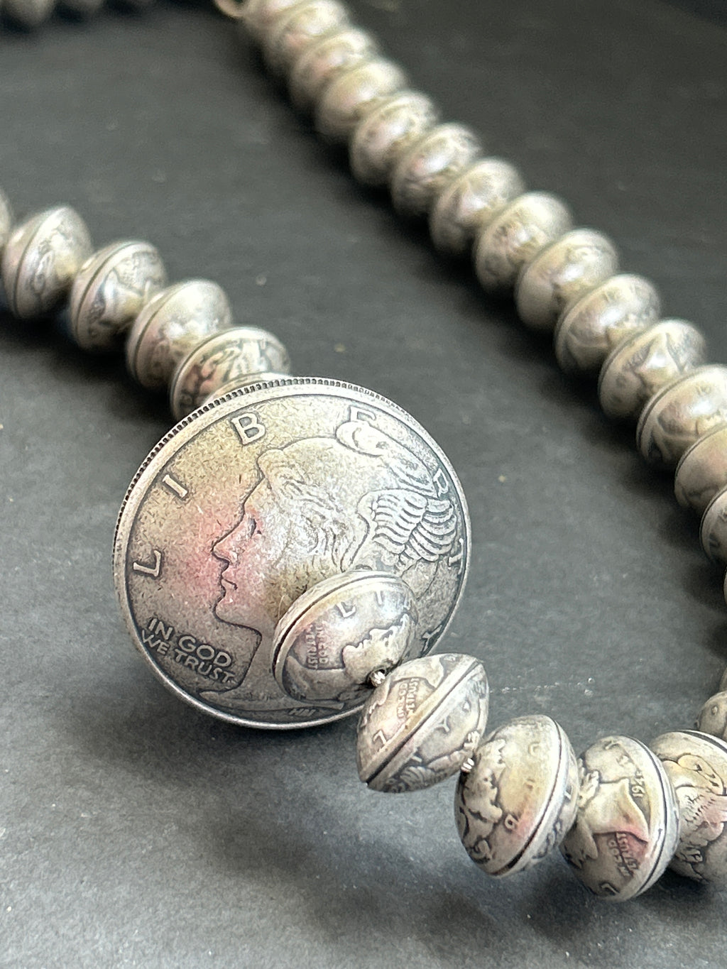 Mercury Dime Ponca Pearl Necklace