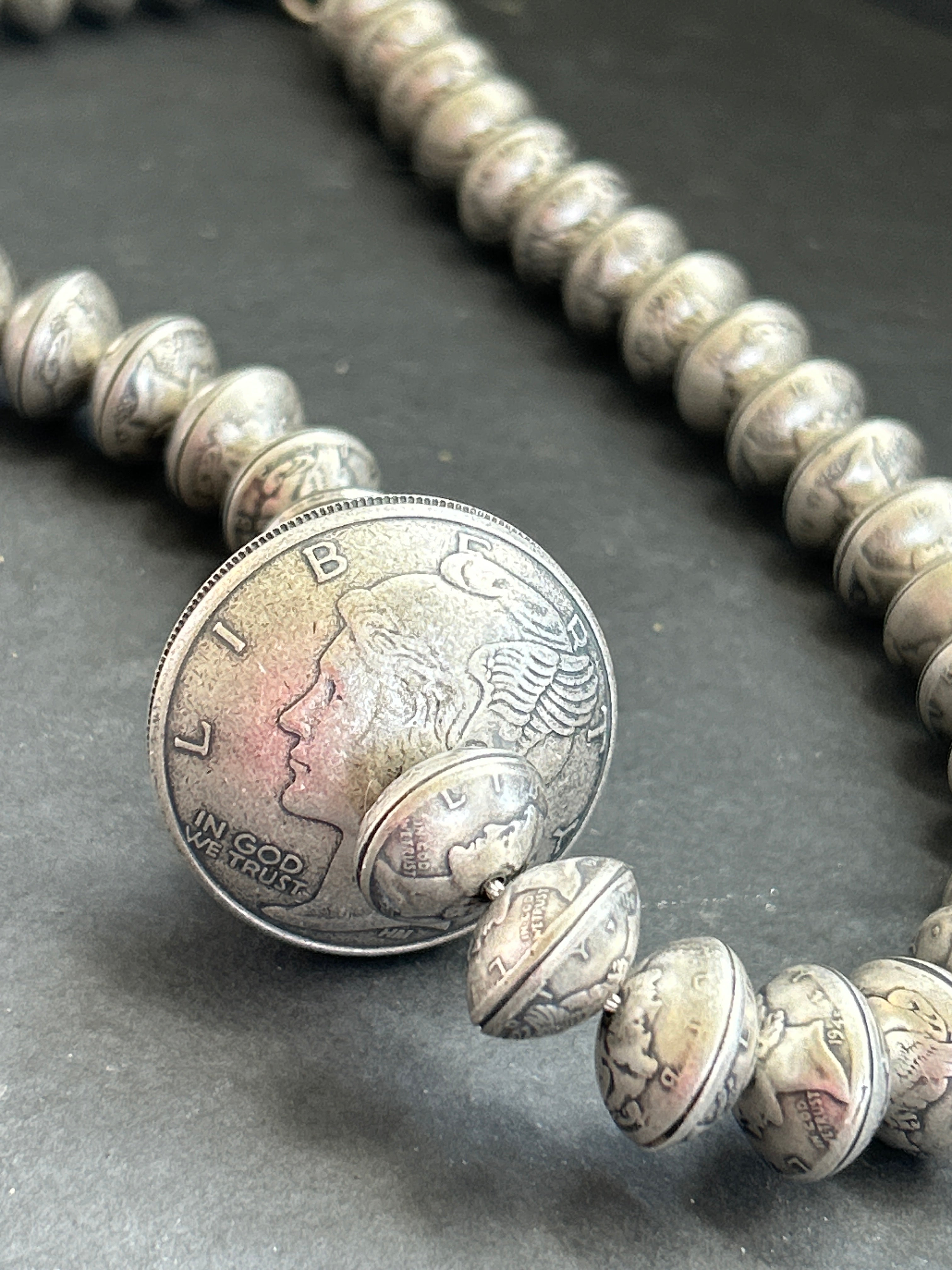 Mercury Dime Ponca Pearl Necklace