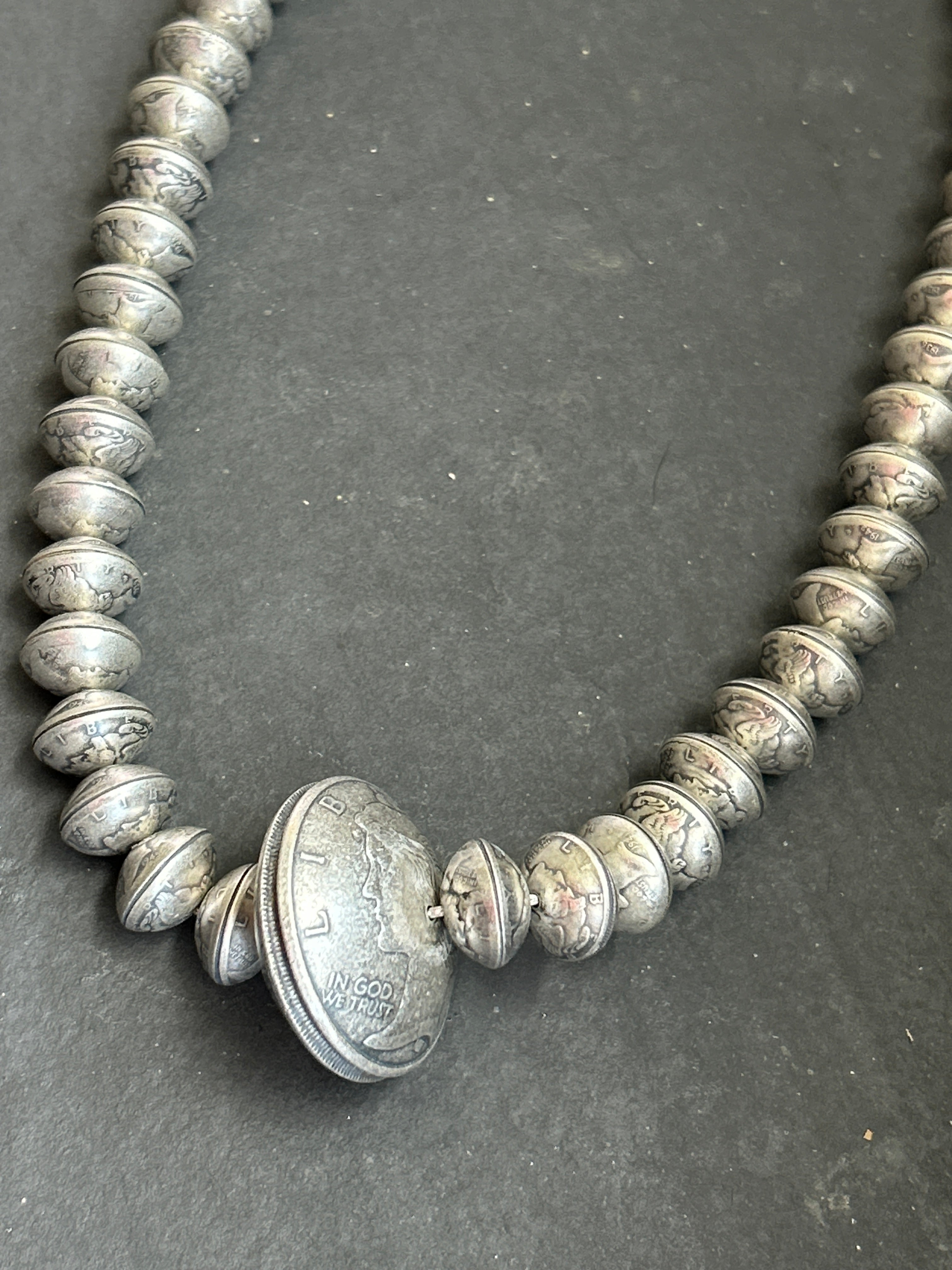 Mercury Dime Ponca Pearl Necklace