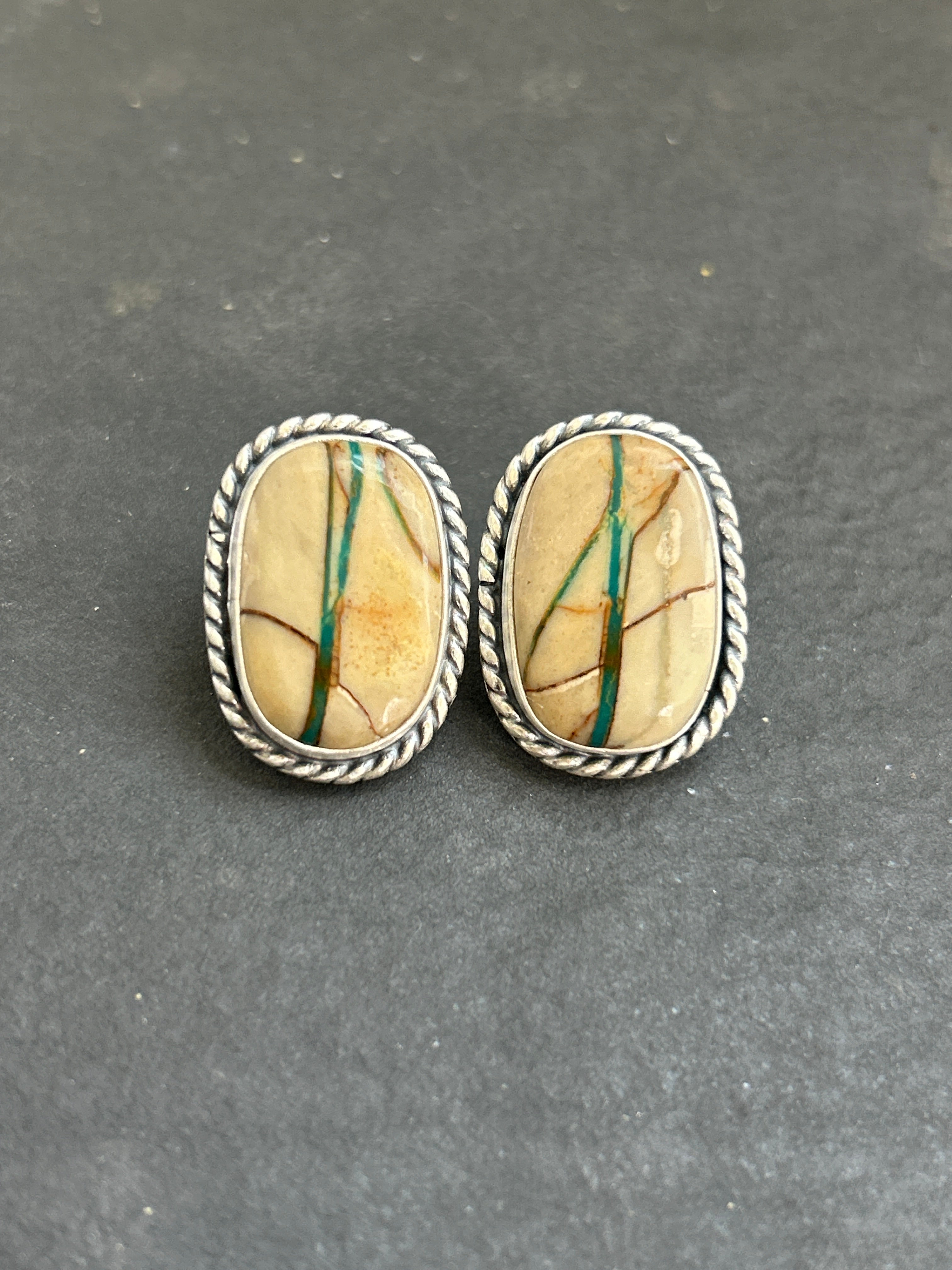 Ribbon Royston Turquoise Earrings Style #1