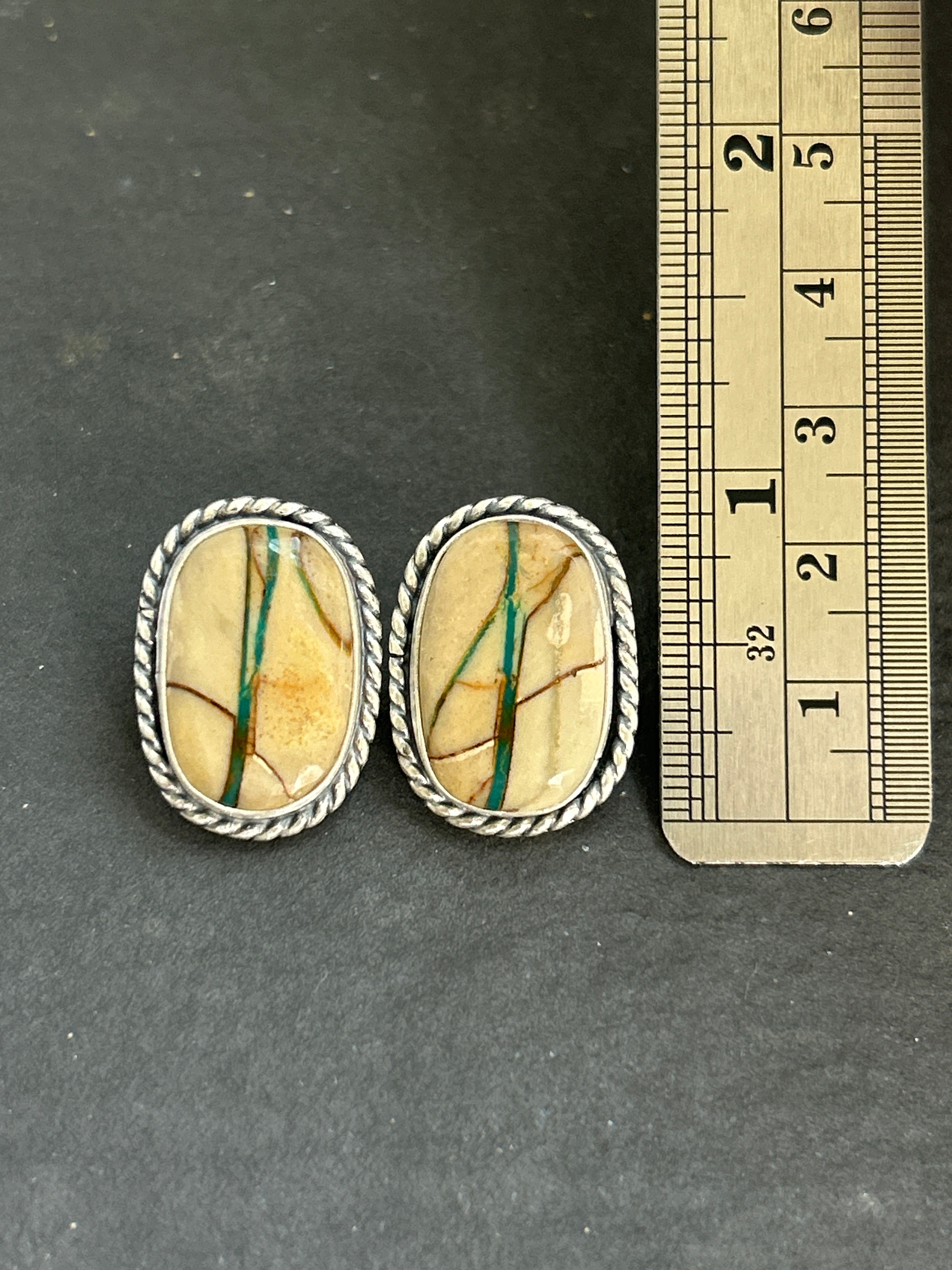 Ribbon Royston Turquoise Earrings Style #1