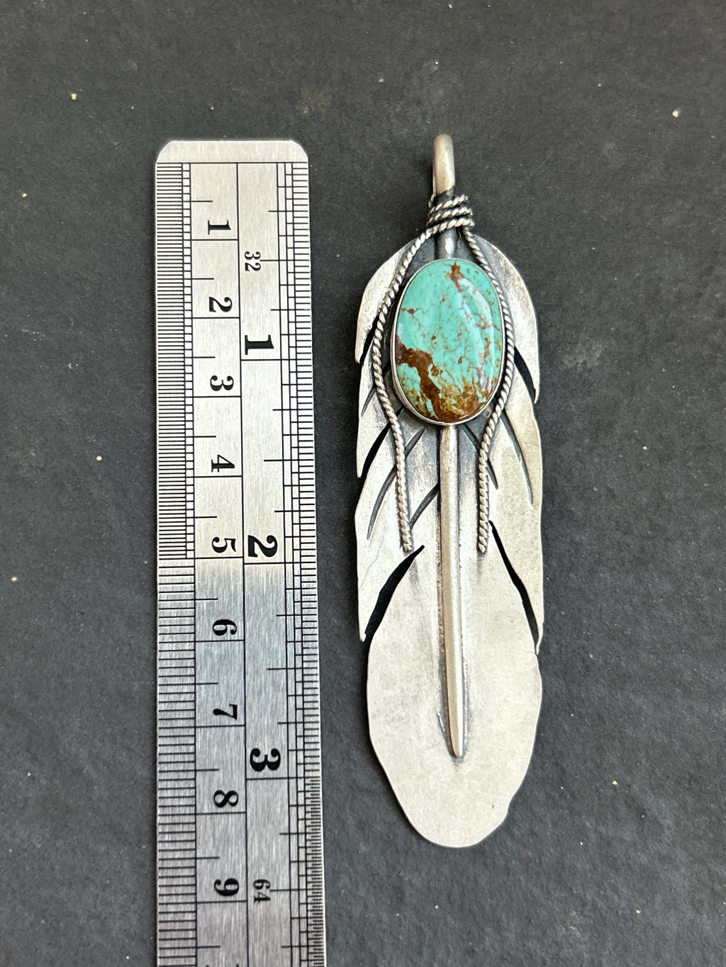 Mine #8 Feather of Courage Pendant