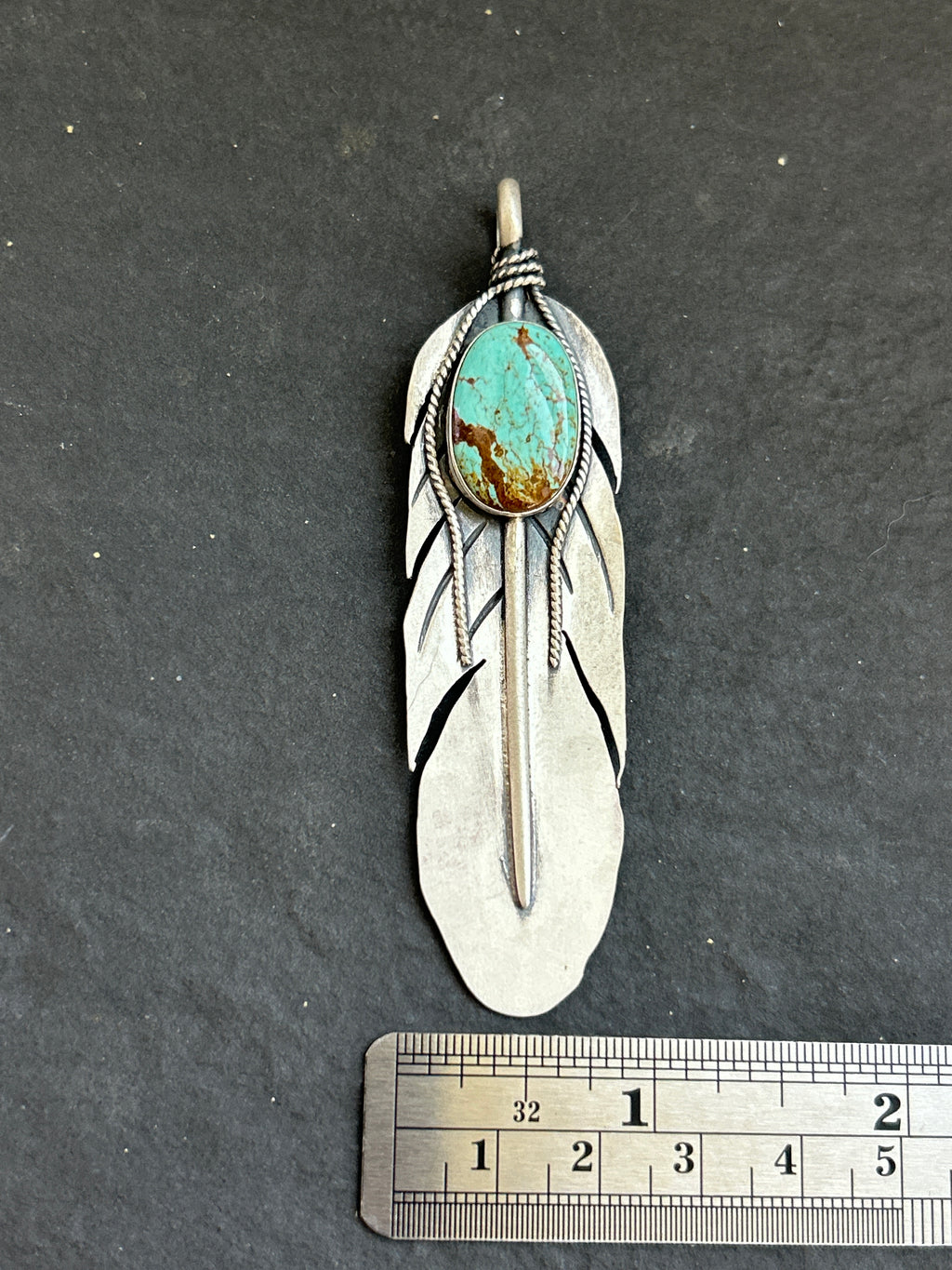 Mine #8 Feather of Courage Pendant