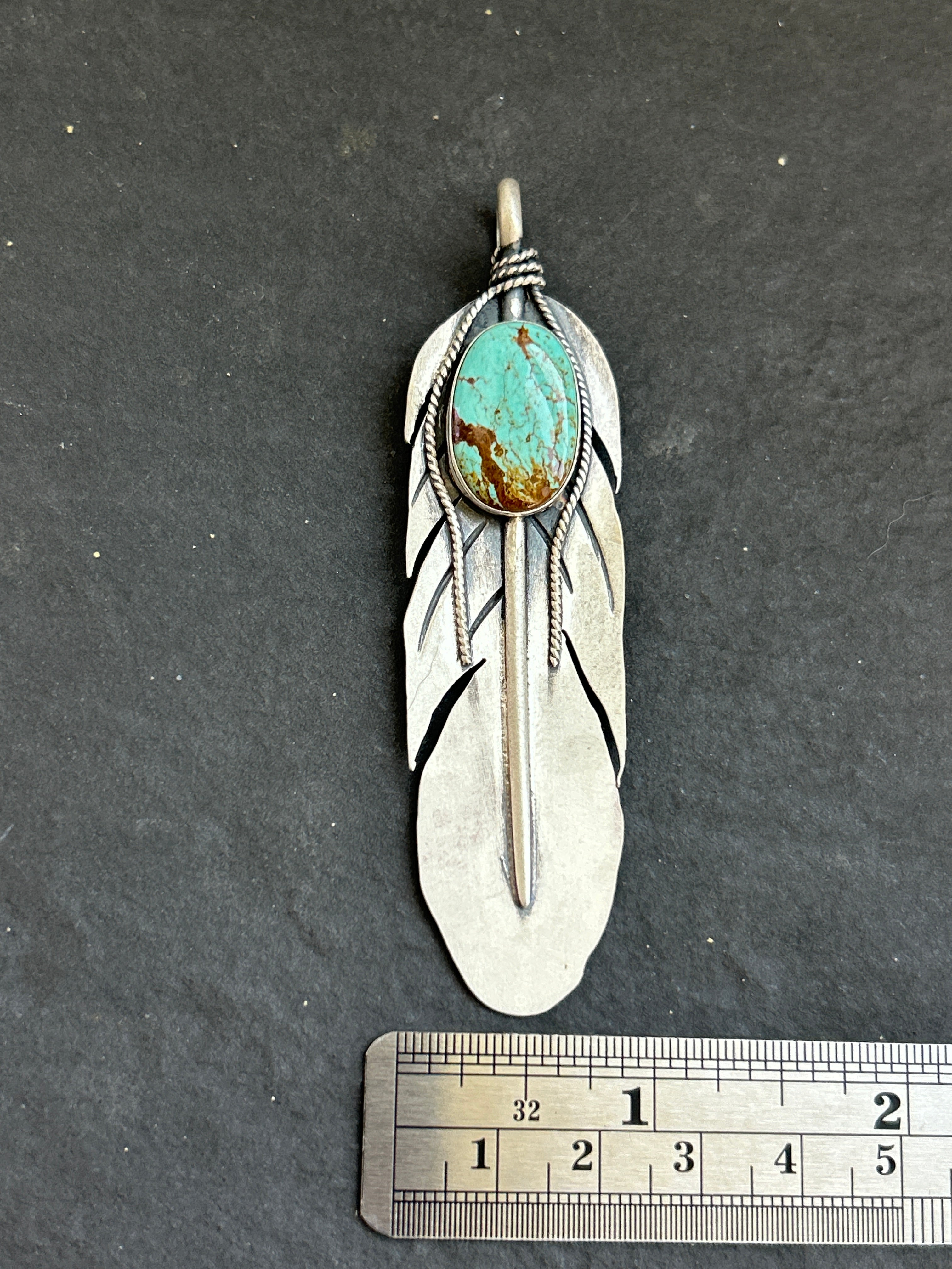 Mine #8 Feather of Courage Pendant