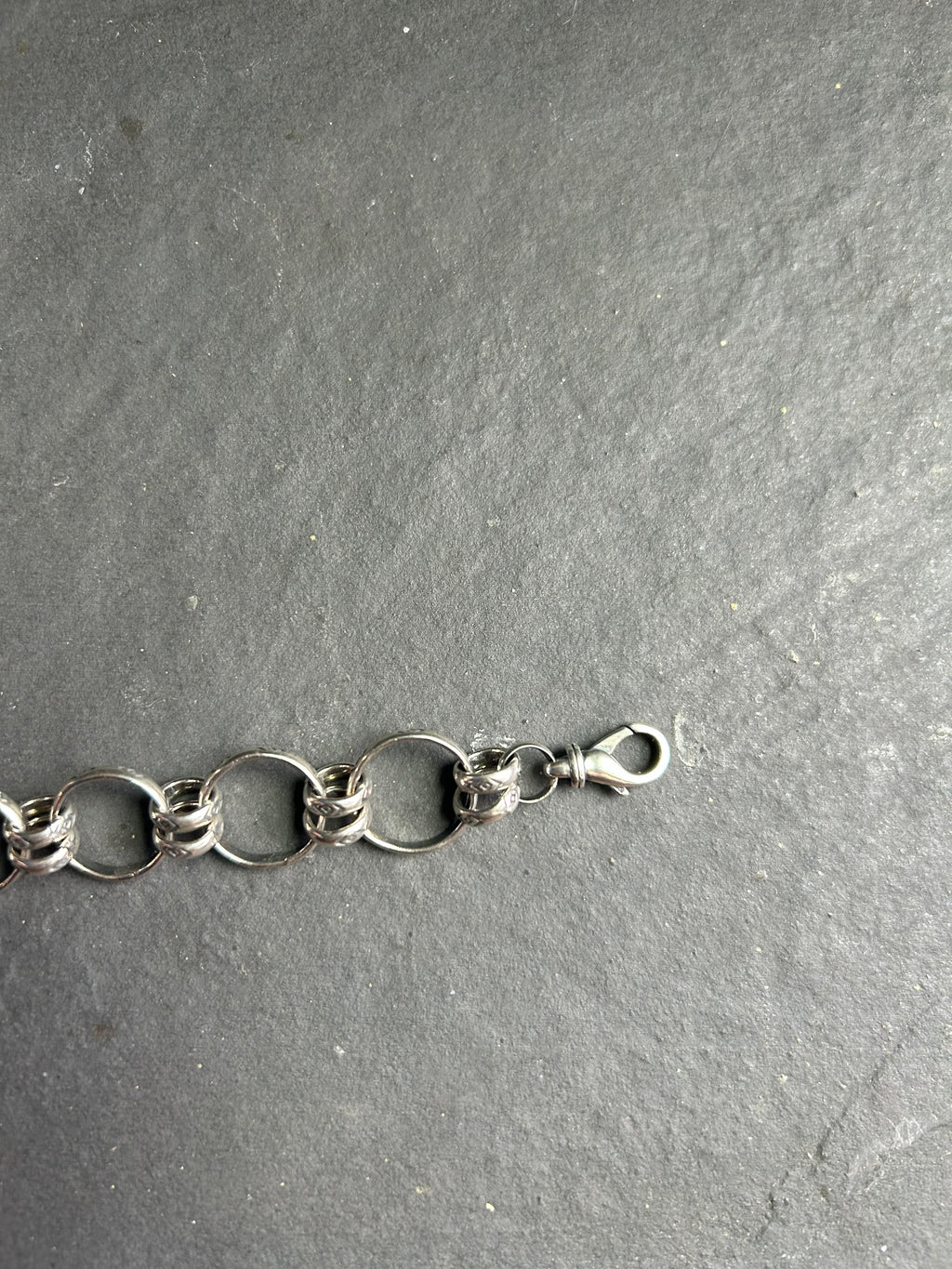 Sterling silver Medicine man eye pattern Ponca charm chain