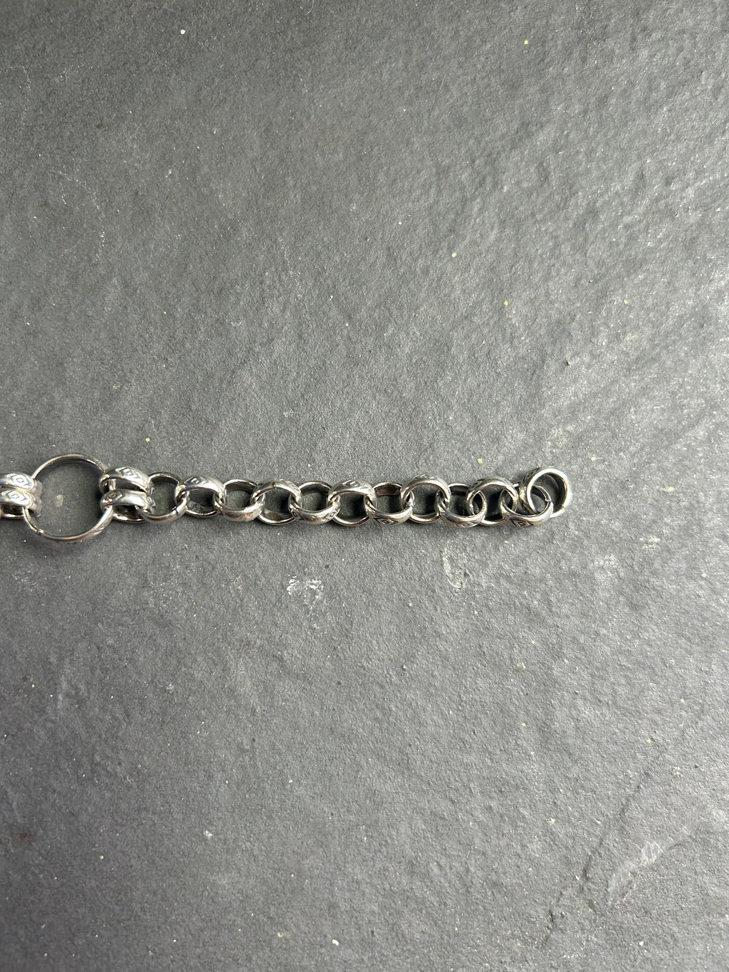 Sterling silver Medicine man eye pattern Ponca charm chain