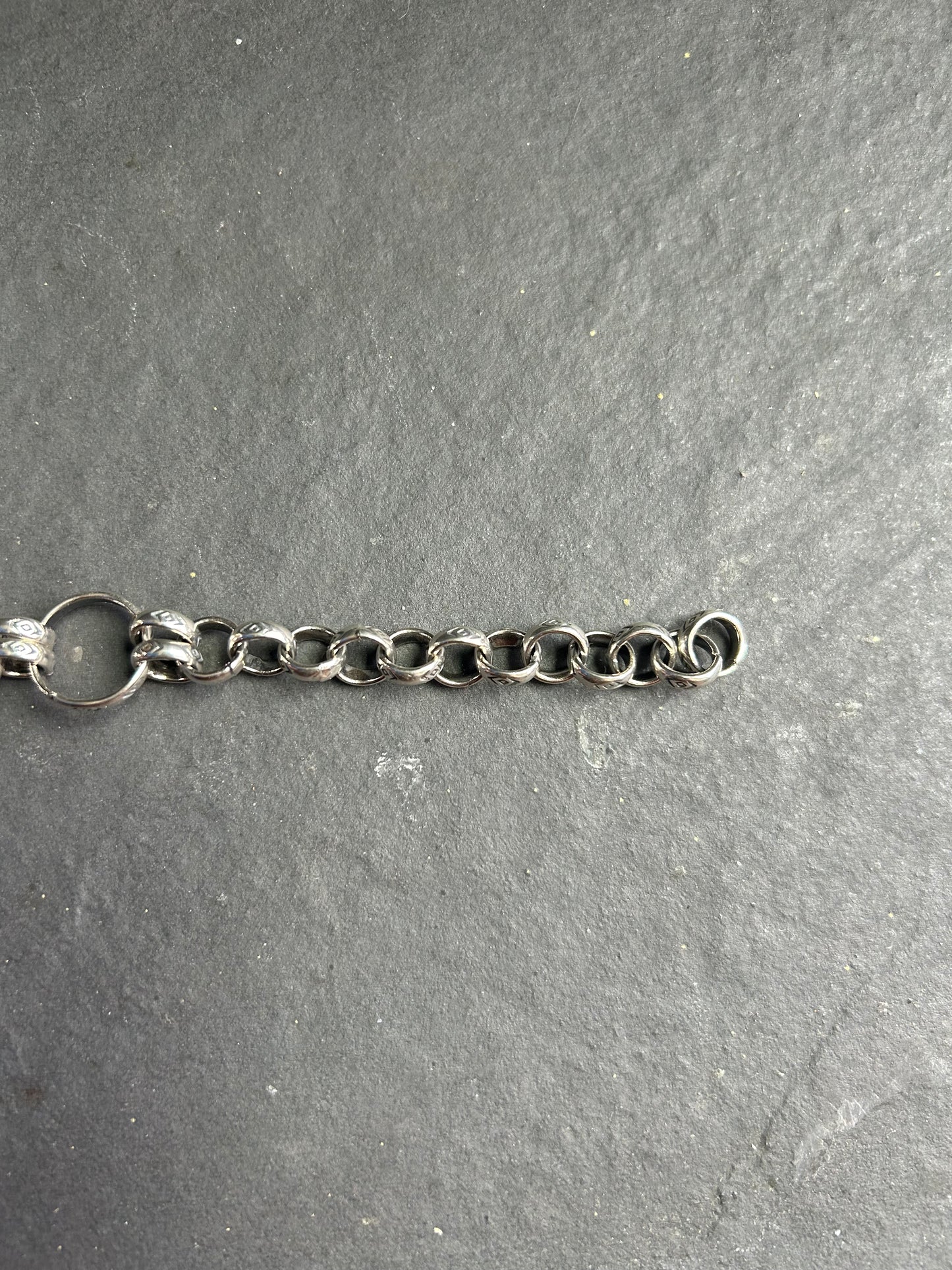 Sterling silver Medicine man eye pattern Ponca charm chain