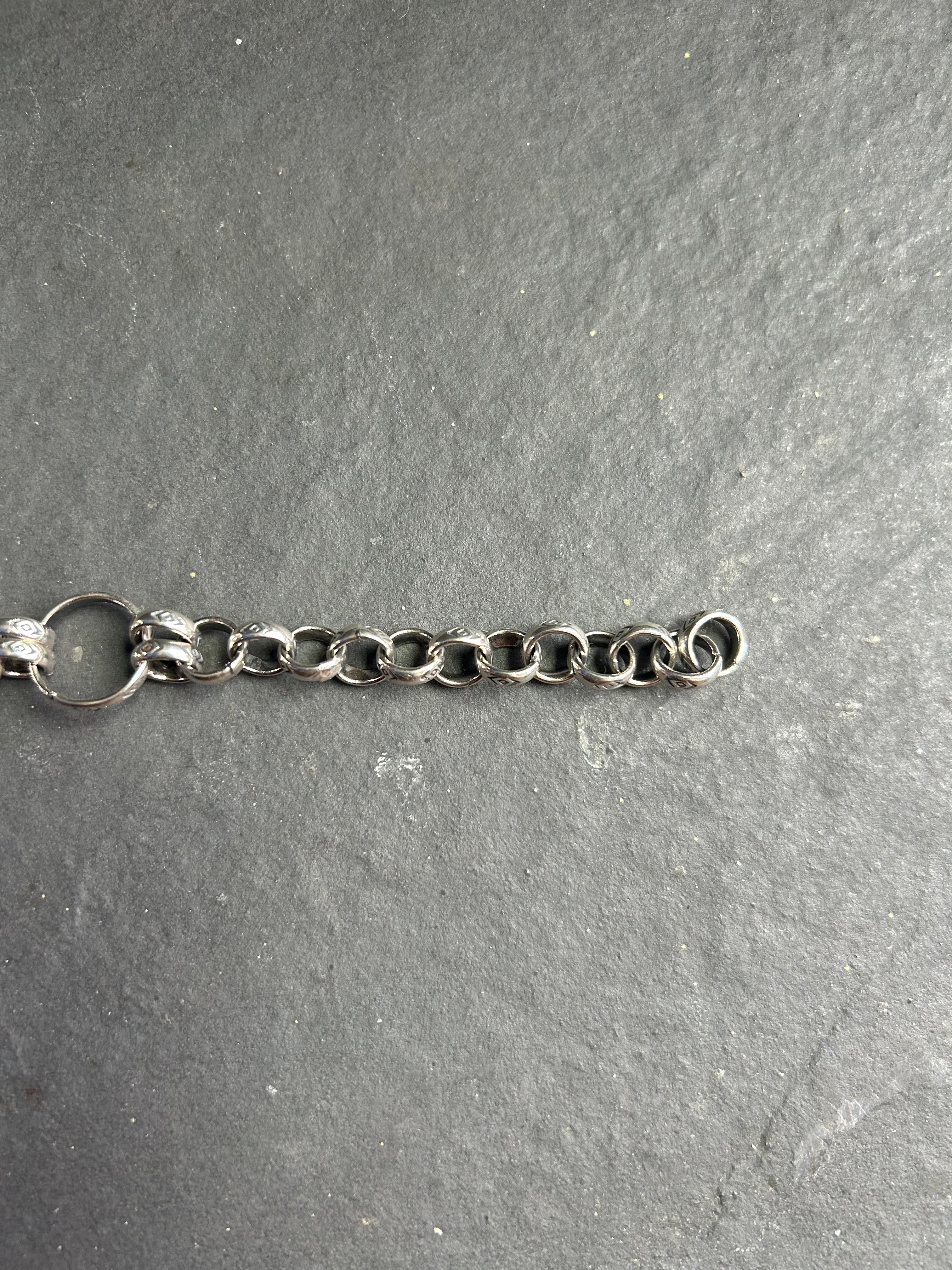 Sterling silver Medicine man eye pattern Ponca charm chain