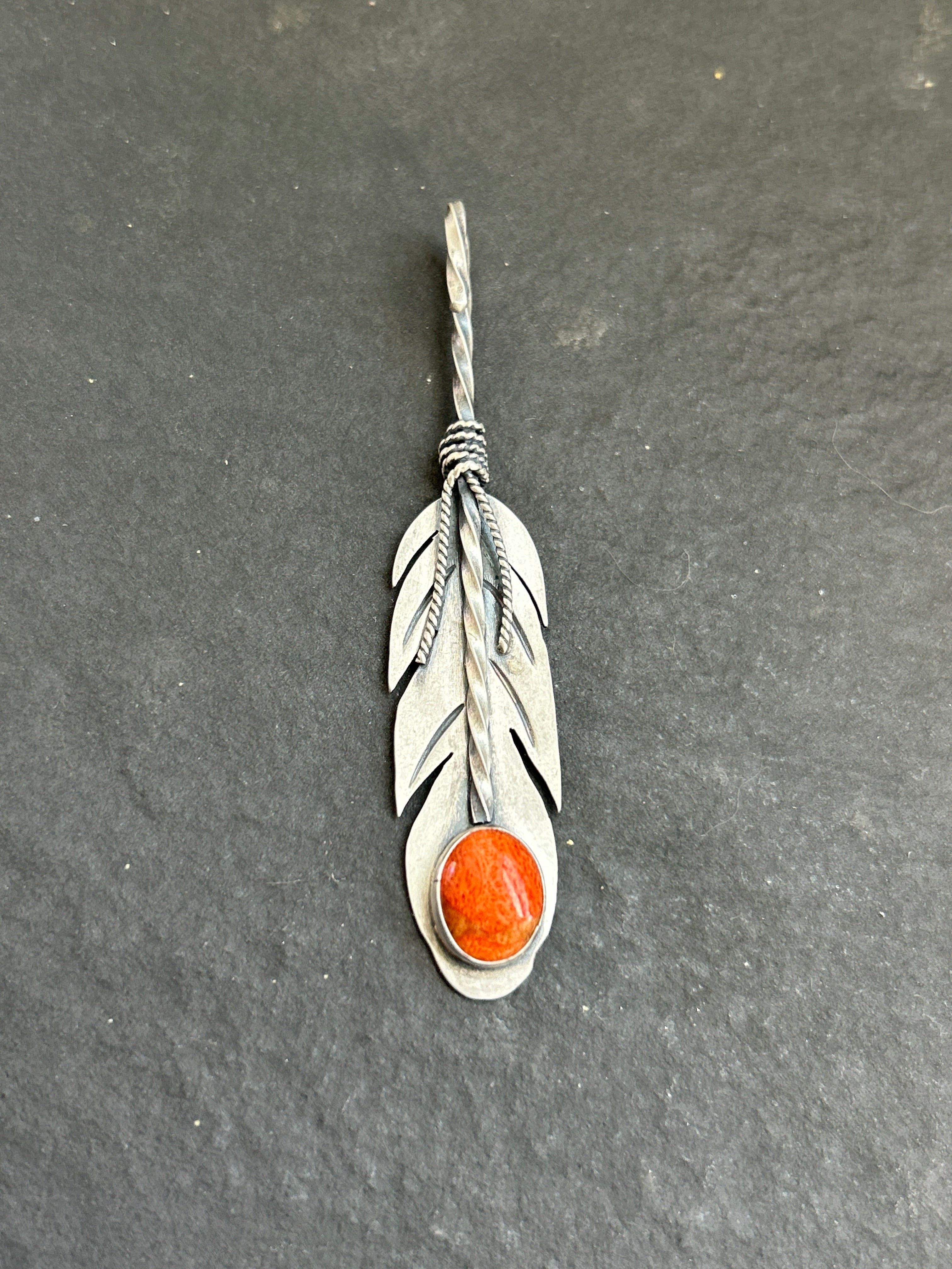 Apple Coral Convertible Feather Hat Pin/Pendant