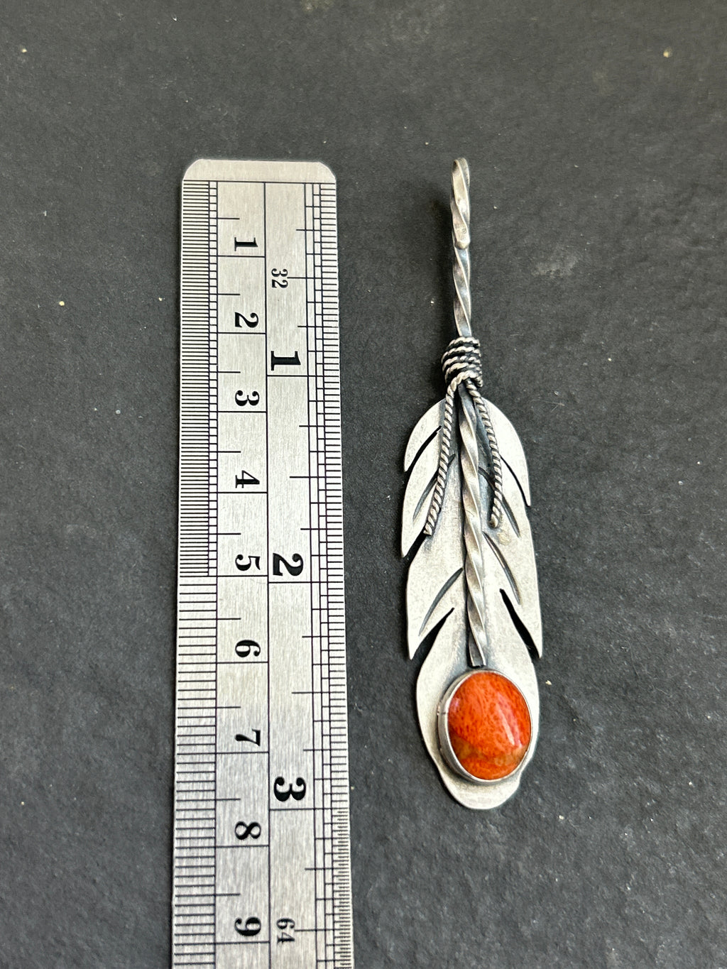 Apple Coral Convertible Feather Hat Pin/Pendant