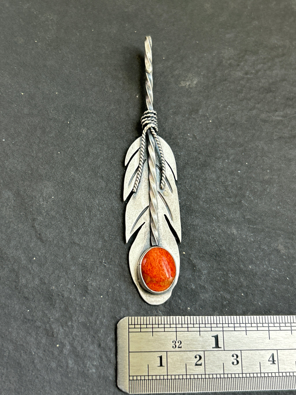 Apple Coral Convertible Feather Hat Pin/Pendant