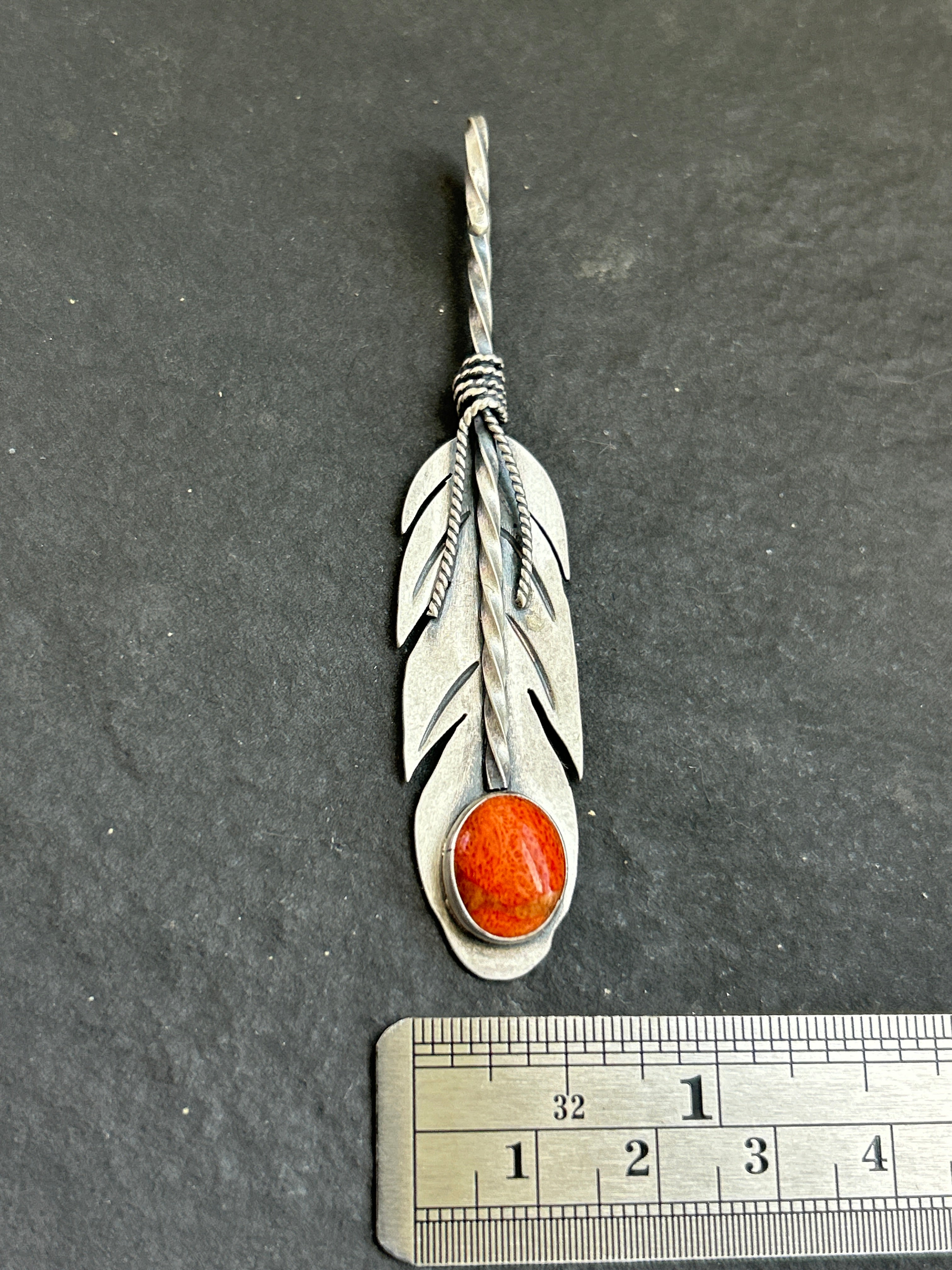 Apple Coral Convertible Feather Hat Pin/Pendant