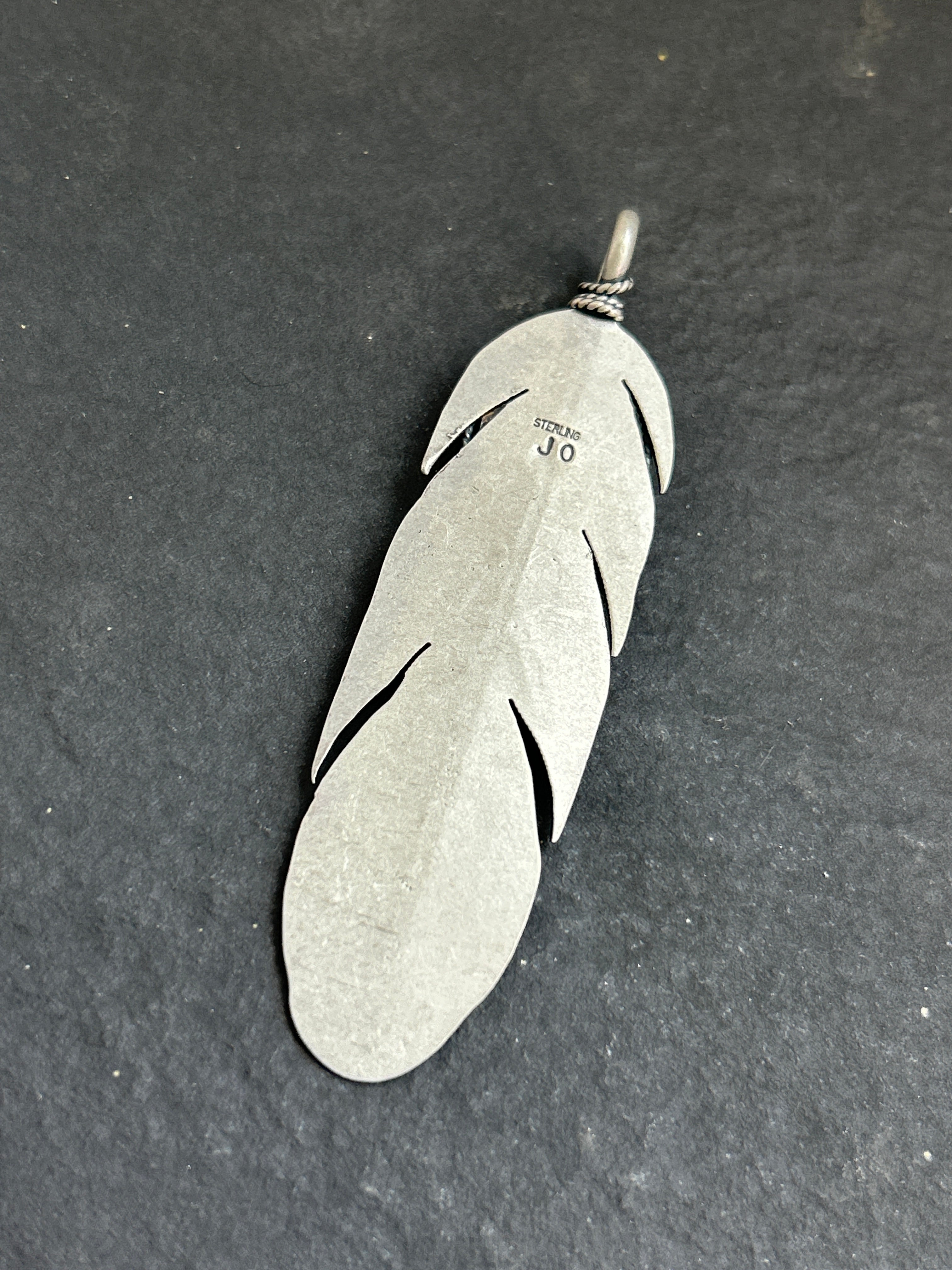 Orange Spiny Oyster Feather of Courage Pendant