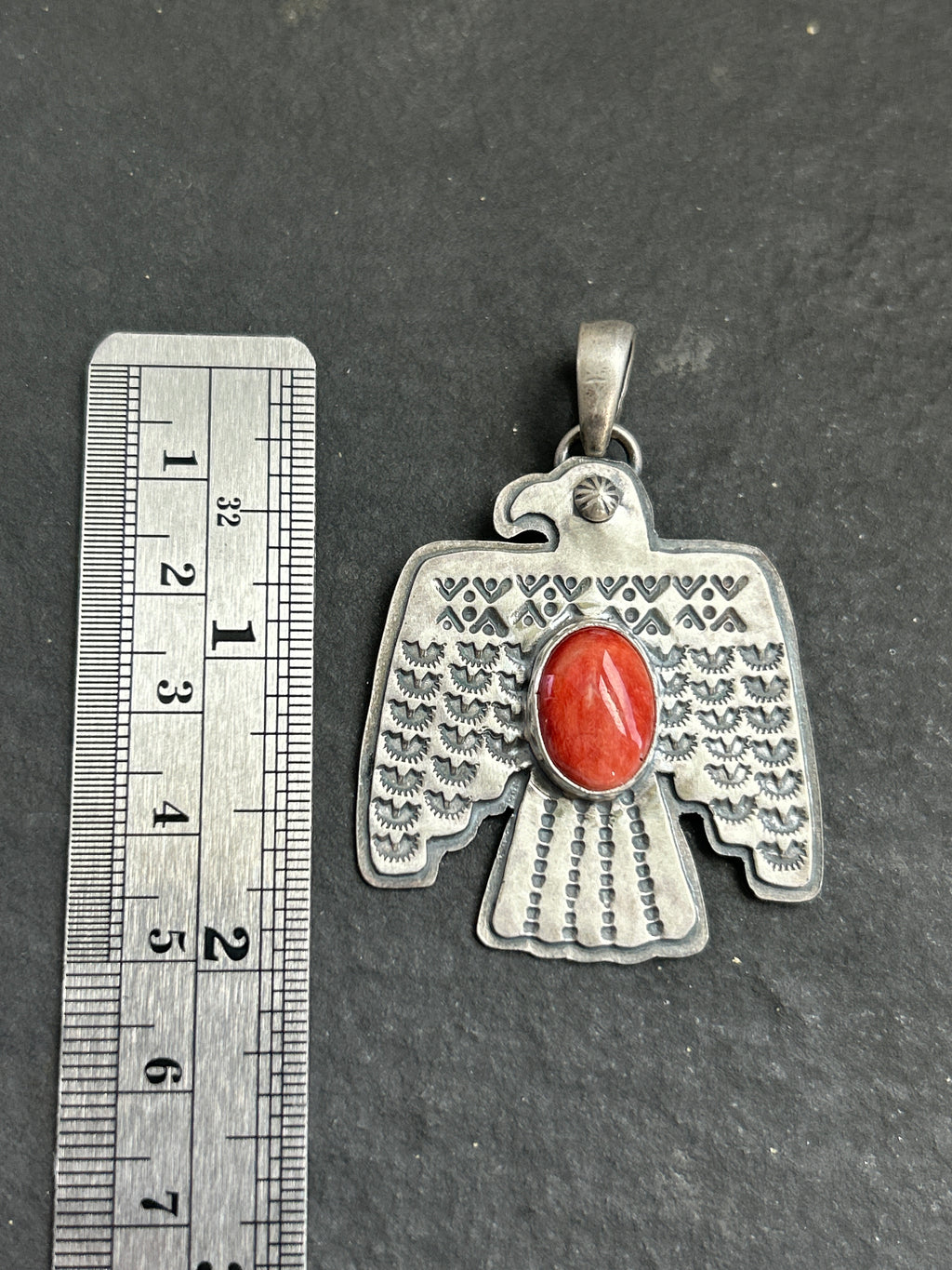 Red Spiny Oyster Thunderbird Pendant