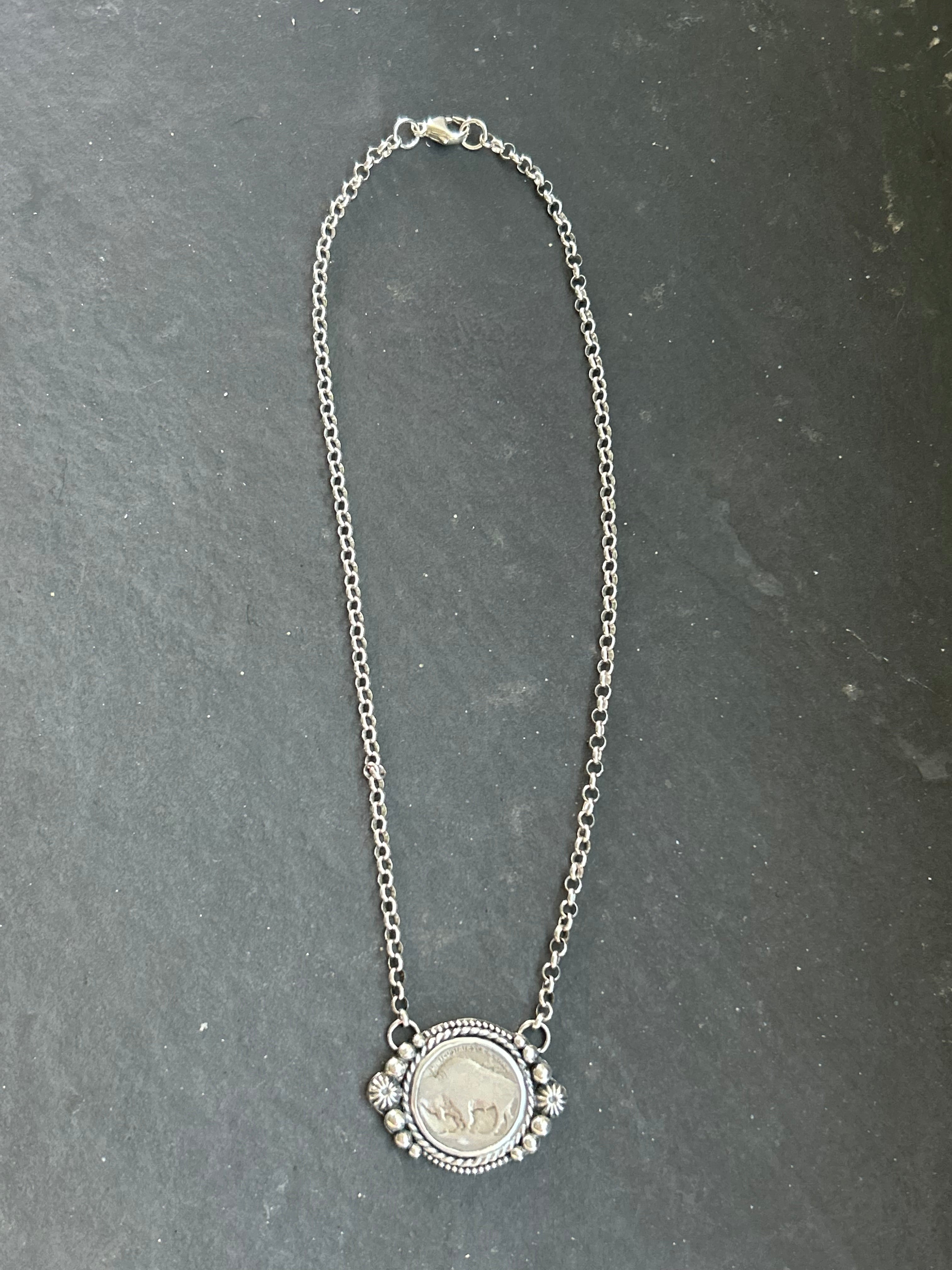 Sterling Silver + Buffalo Nickel Necklace