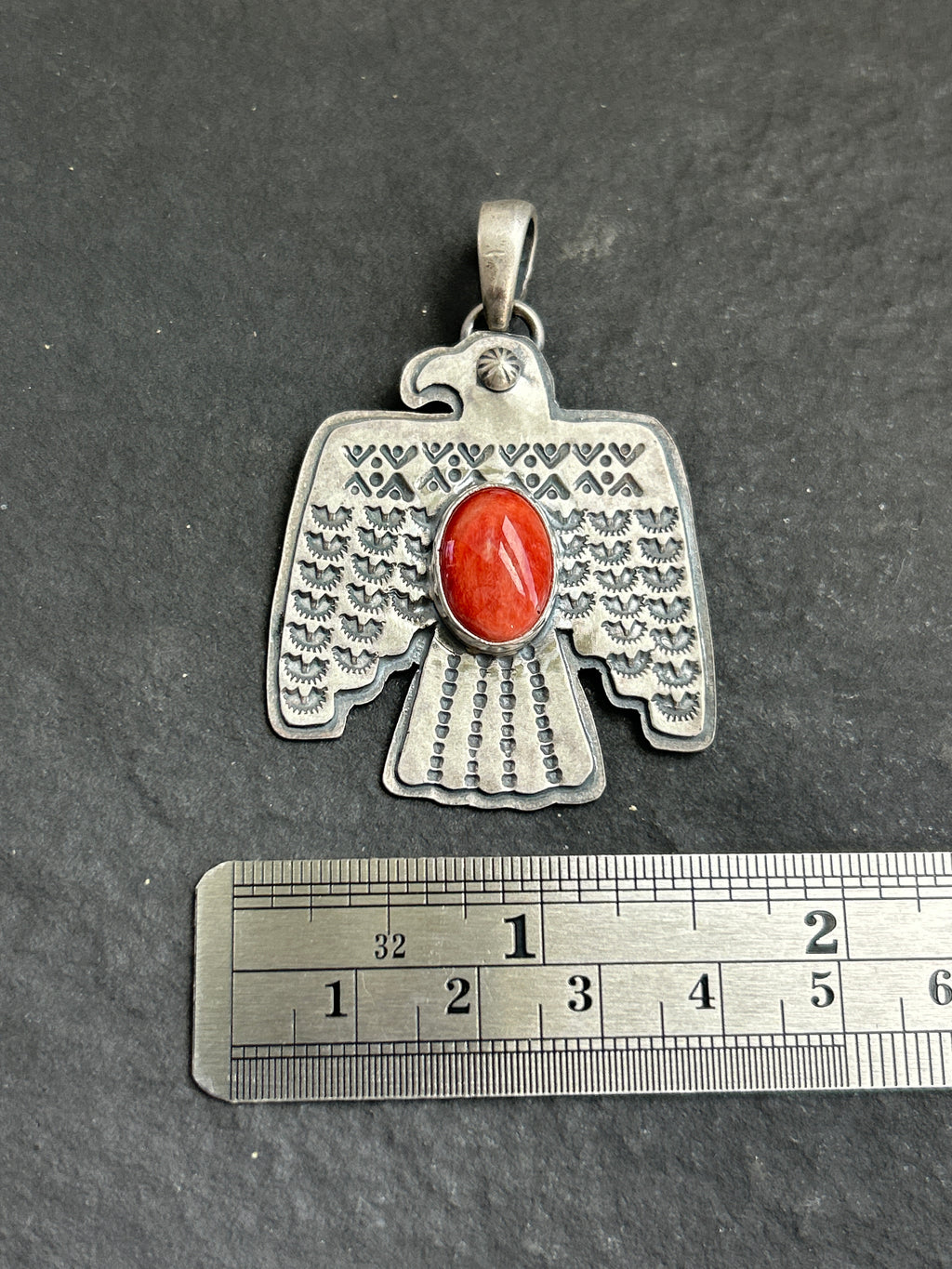 Red Spiny Oyster Thunderbird Pendant