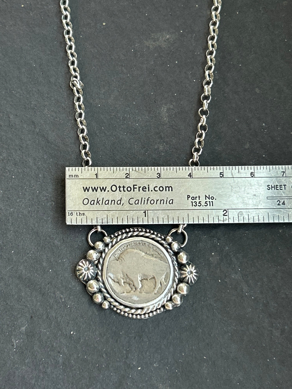 Sterling Silver + Buffalo Nickel Necklace
