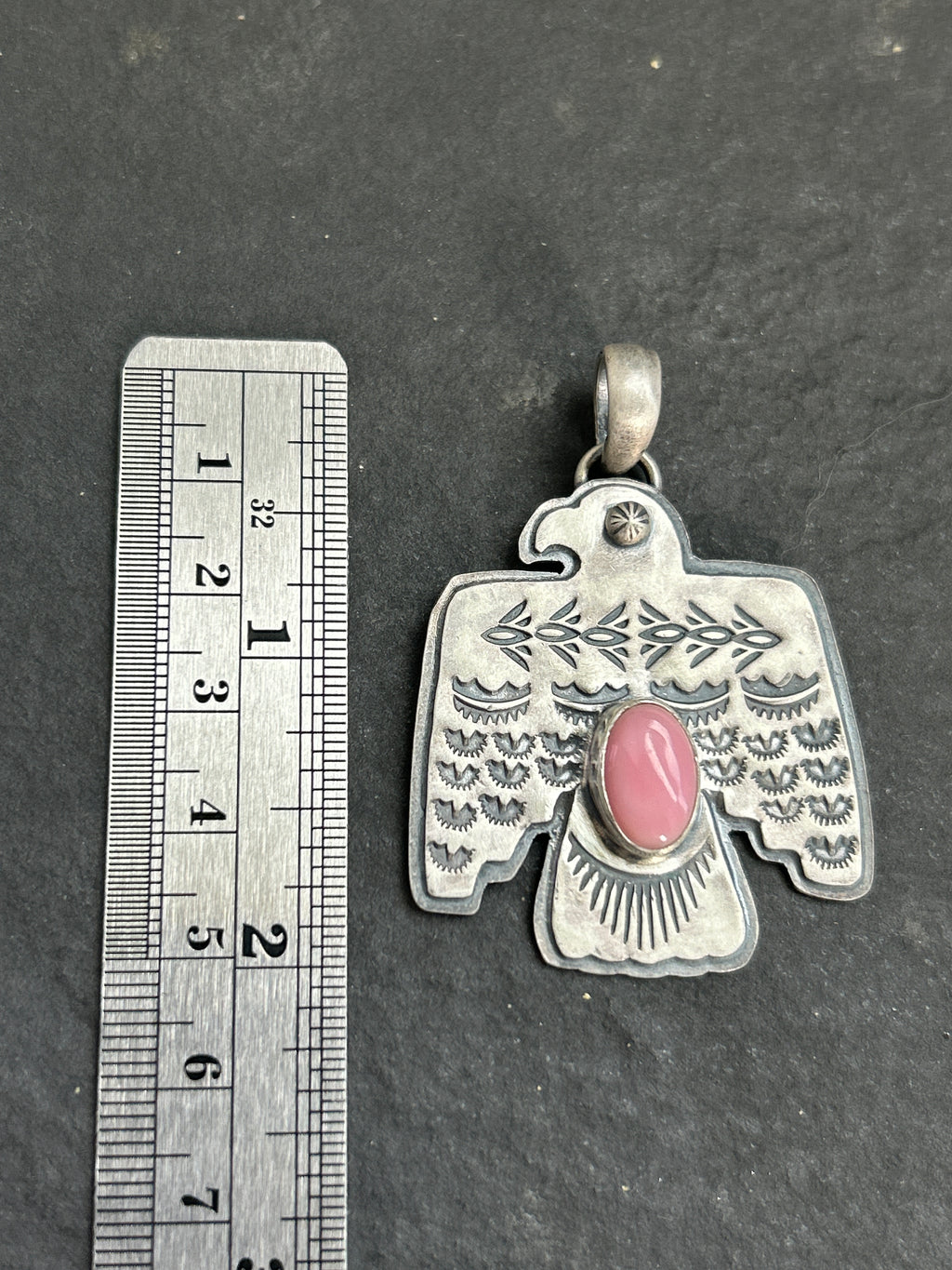 Pink Conch Thunderbird Pendant