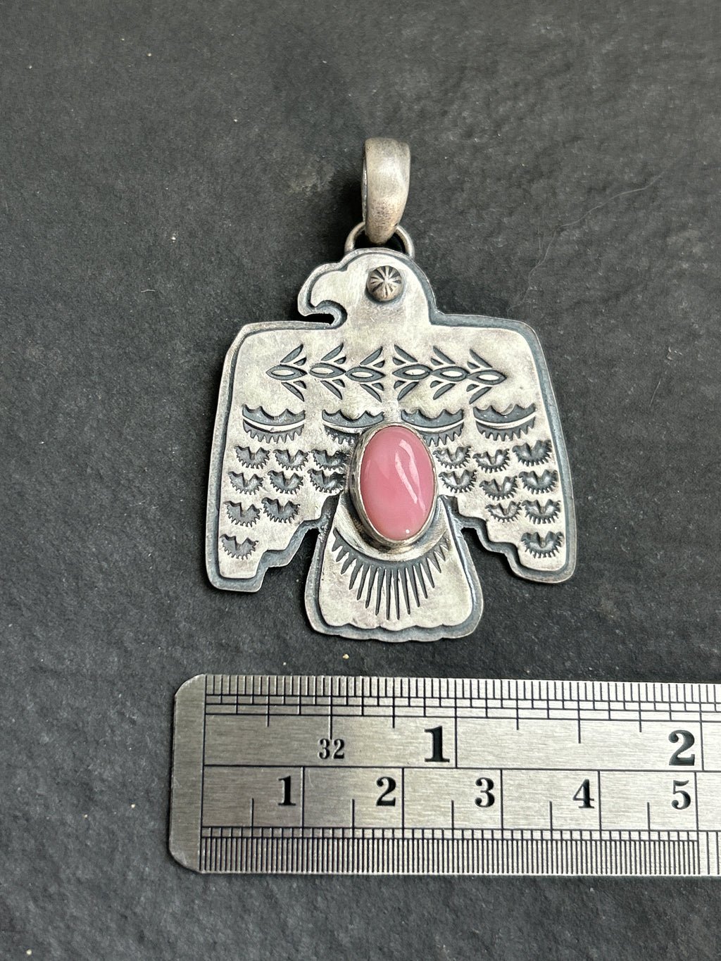 Pink Conch Thunderbird Pendant