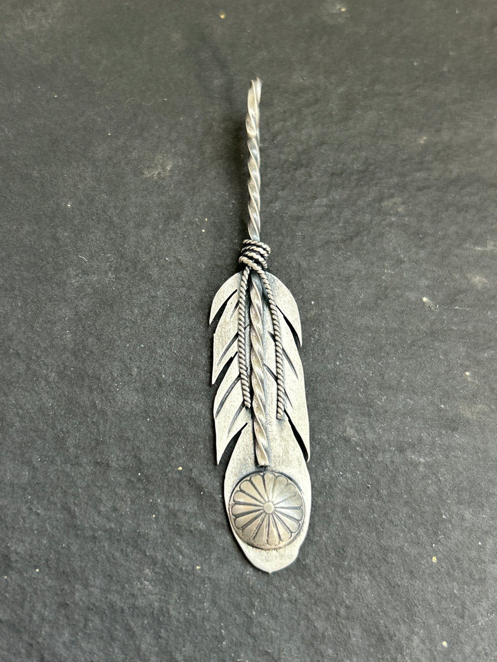 Sterling Silver Ponca Pearl Convertible Feather Hat Pin/Pendant