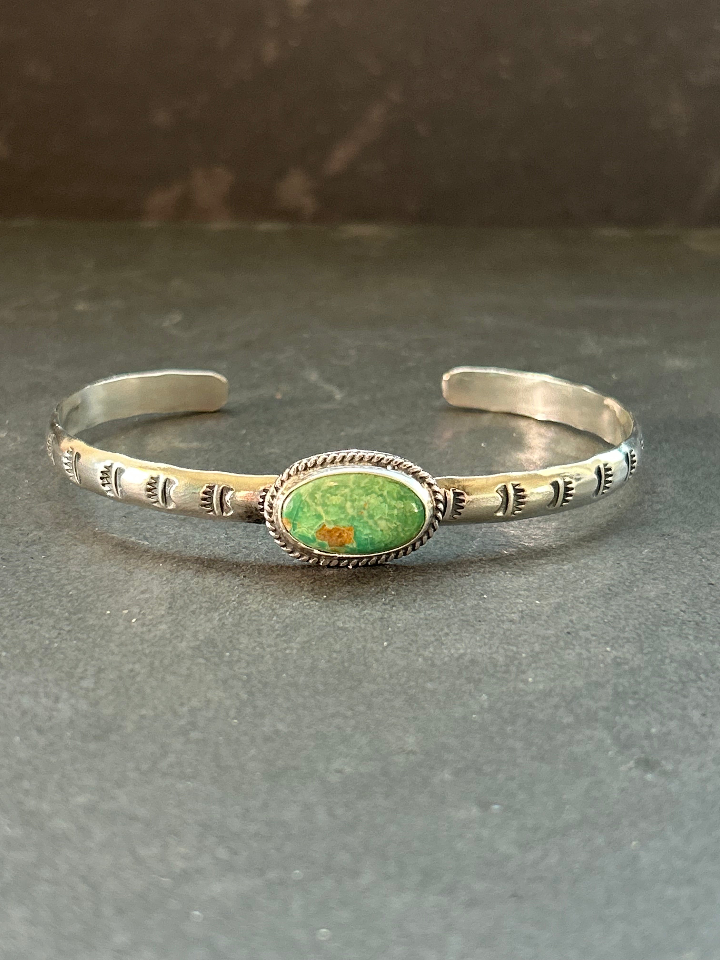 Royston Turquoise Stamped Stacking Cuff Style #2