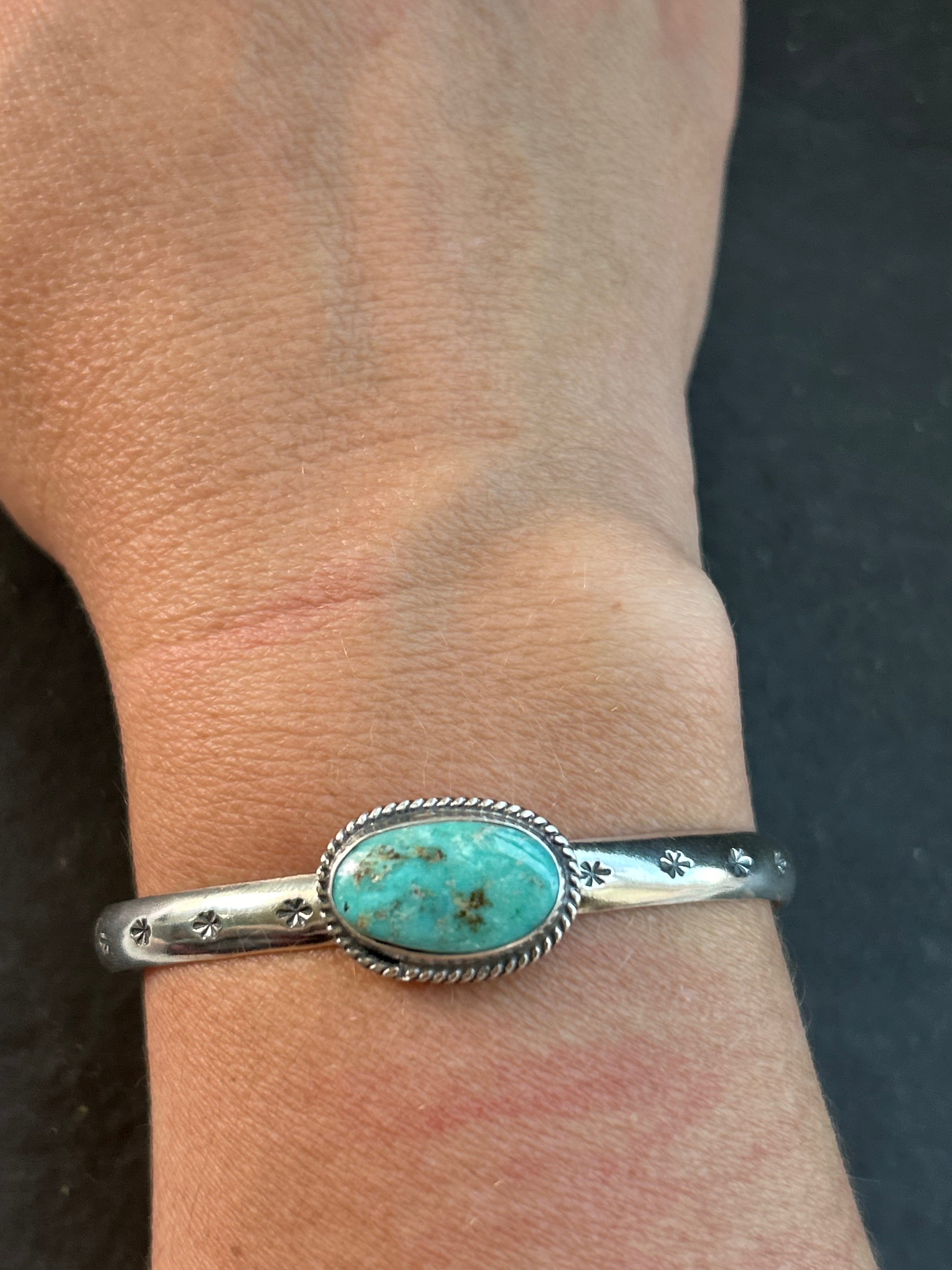 Cripple Creek Turquoise Stamped Stacking Cuff Style #1